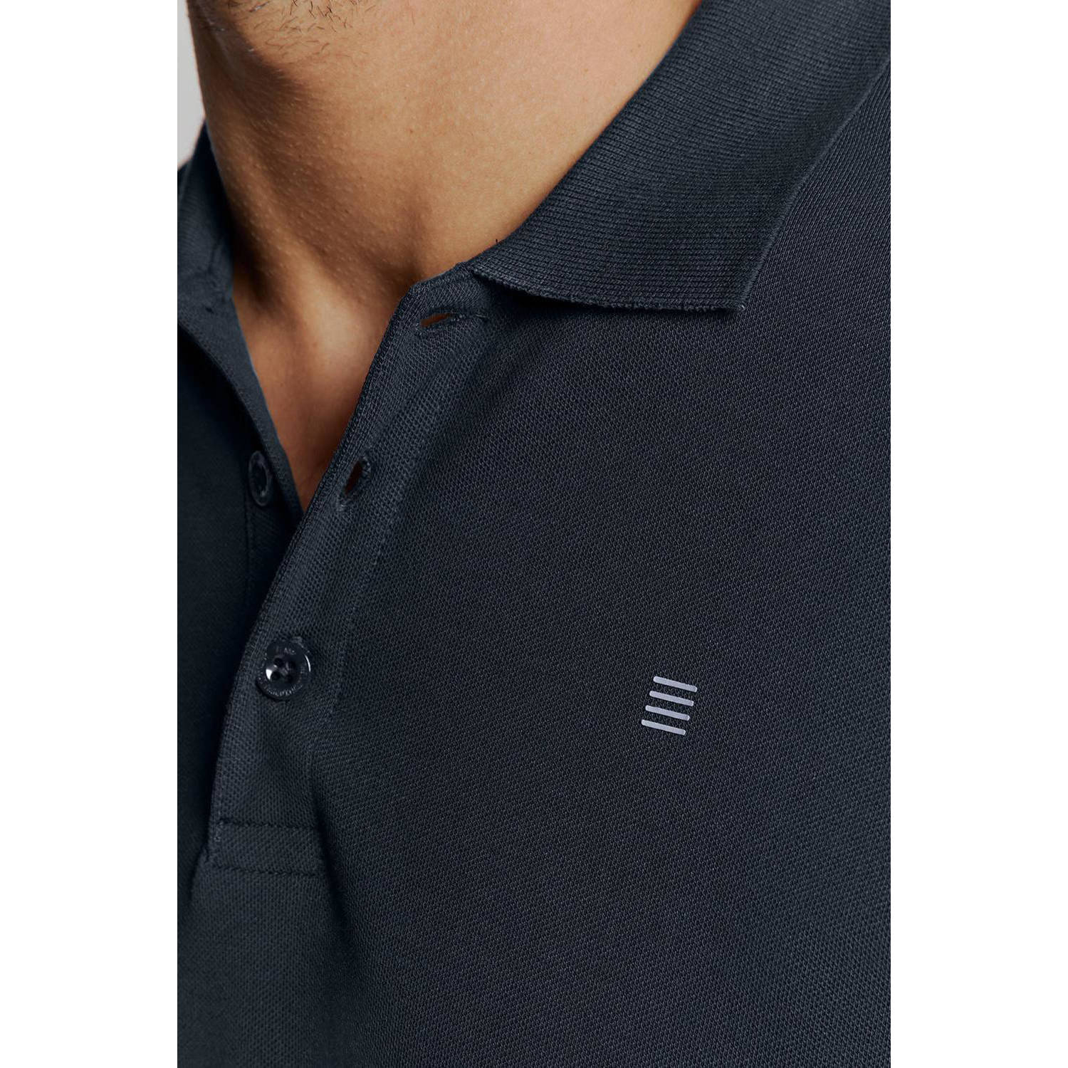 No Excess regular polo donkerblauw