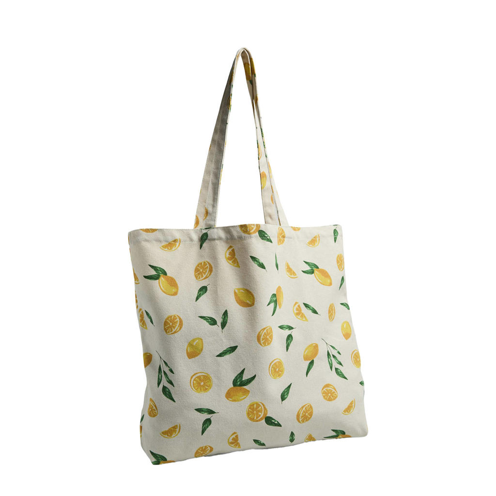 PIECES shopper PCSUITY met all-over print ecru