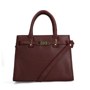 leren handtas donkerrood