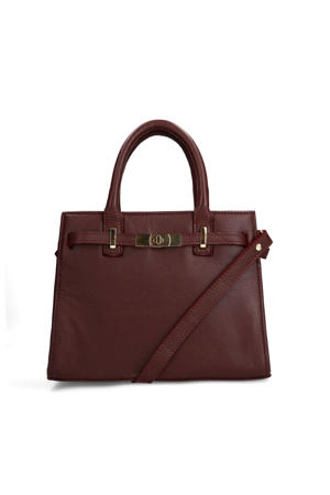 leren handtas donkerrood