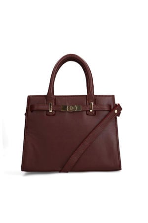 leren handtas donkerrood