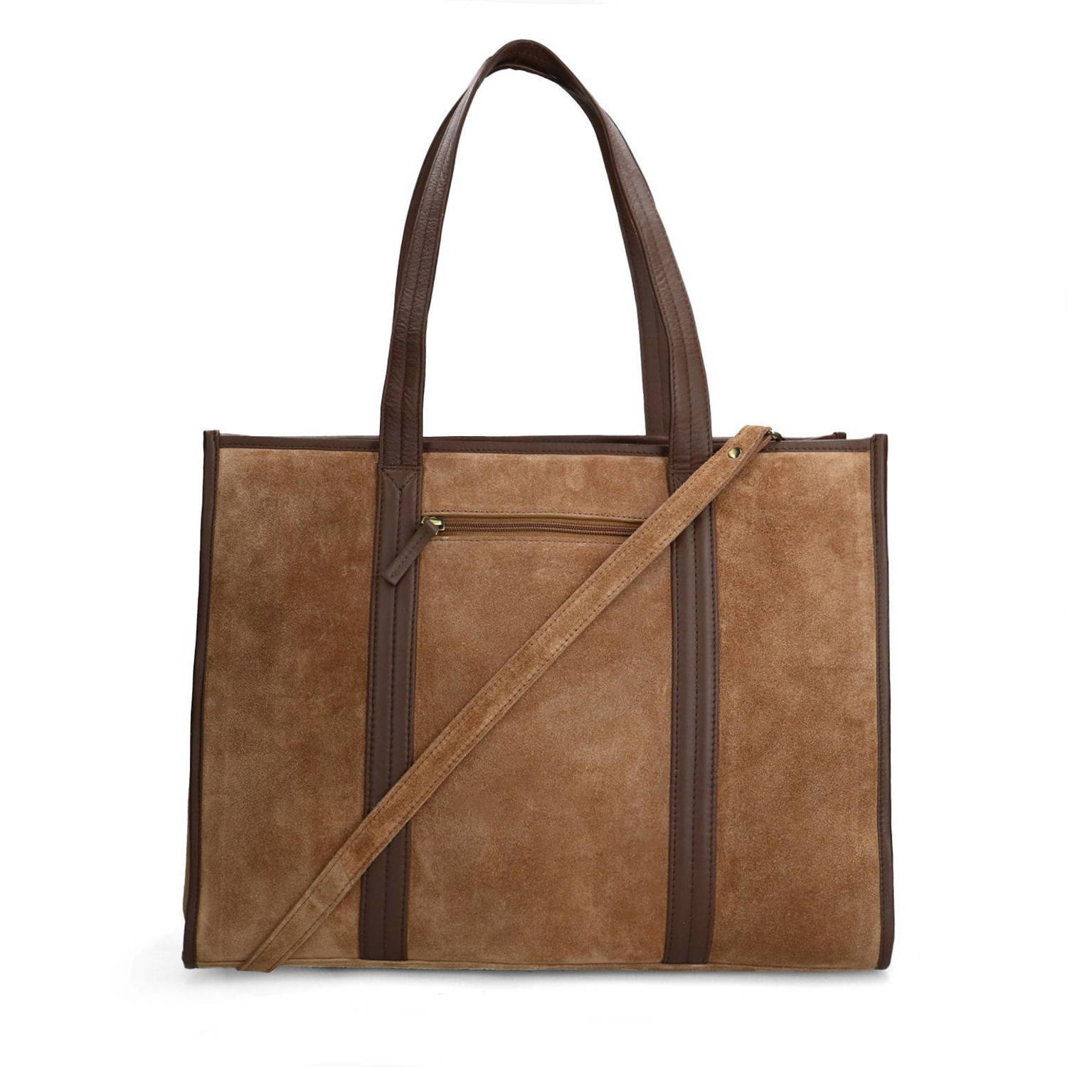 Manfield suede shopper bruin