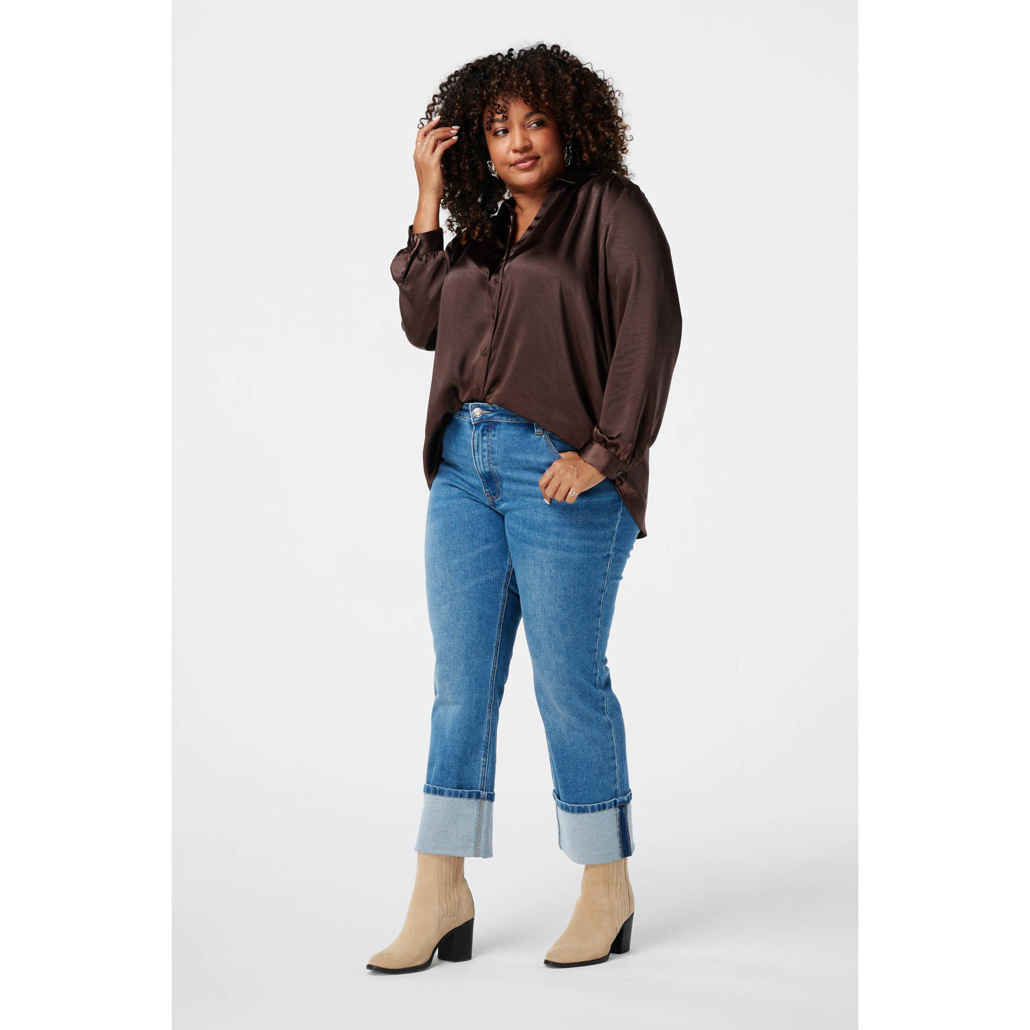 MS Mode blouse bruin