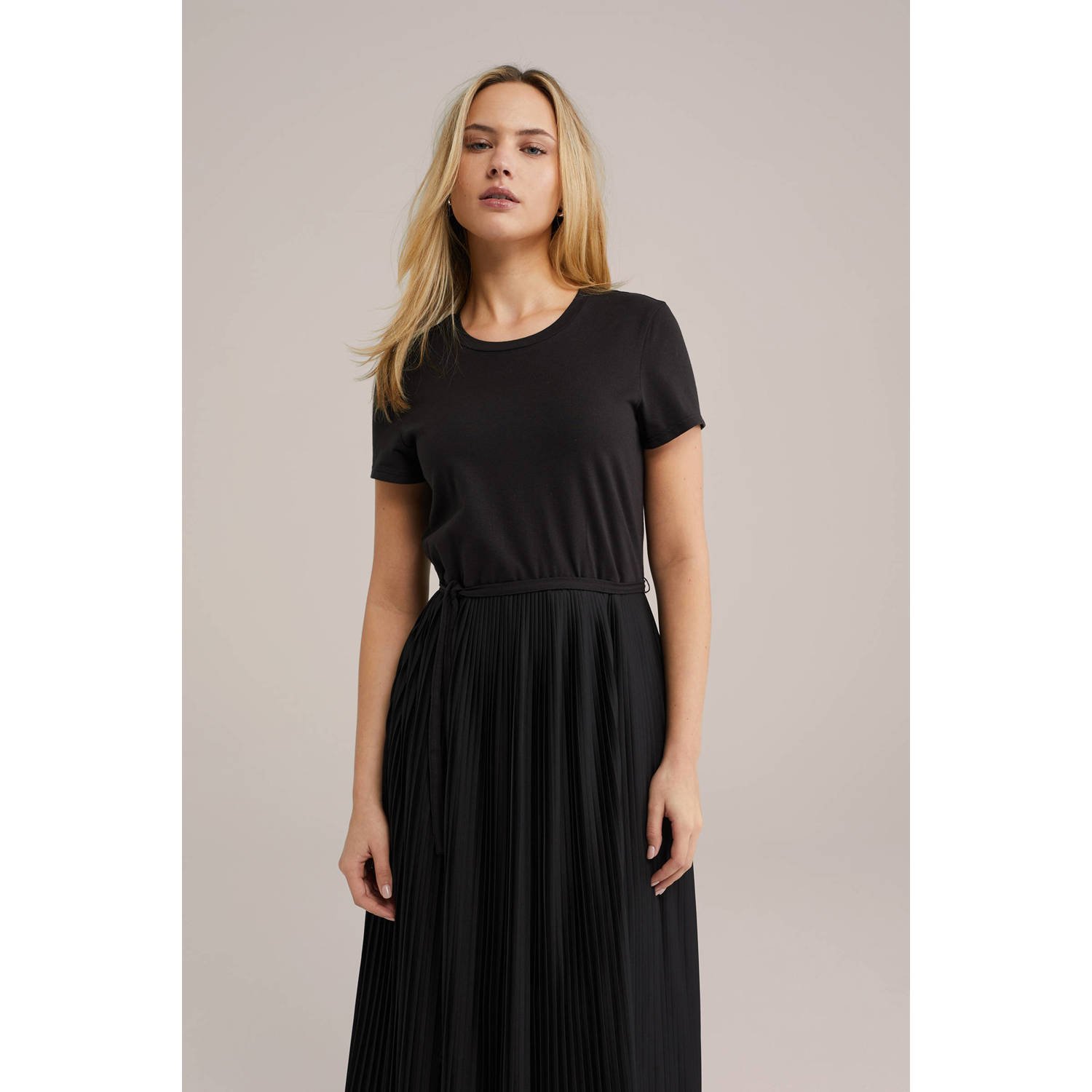 WE Fashion midi jurk zwart