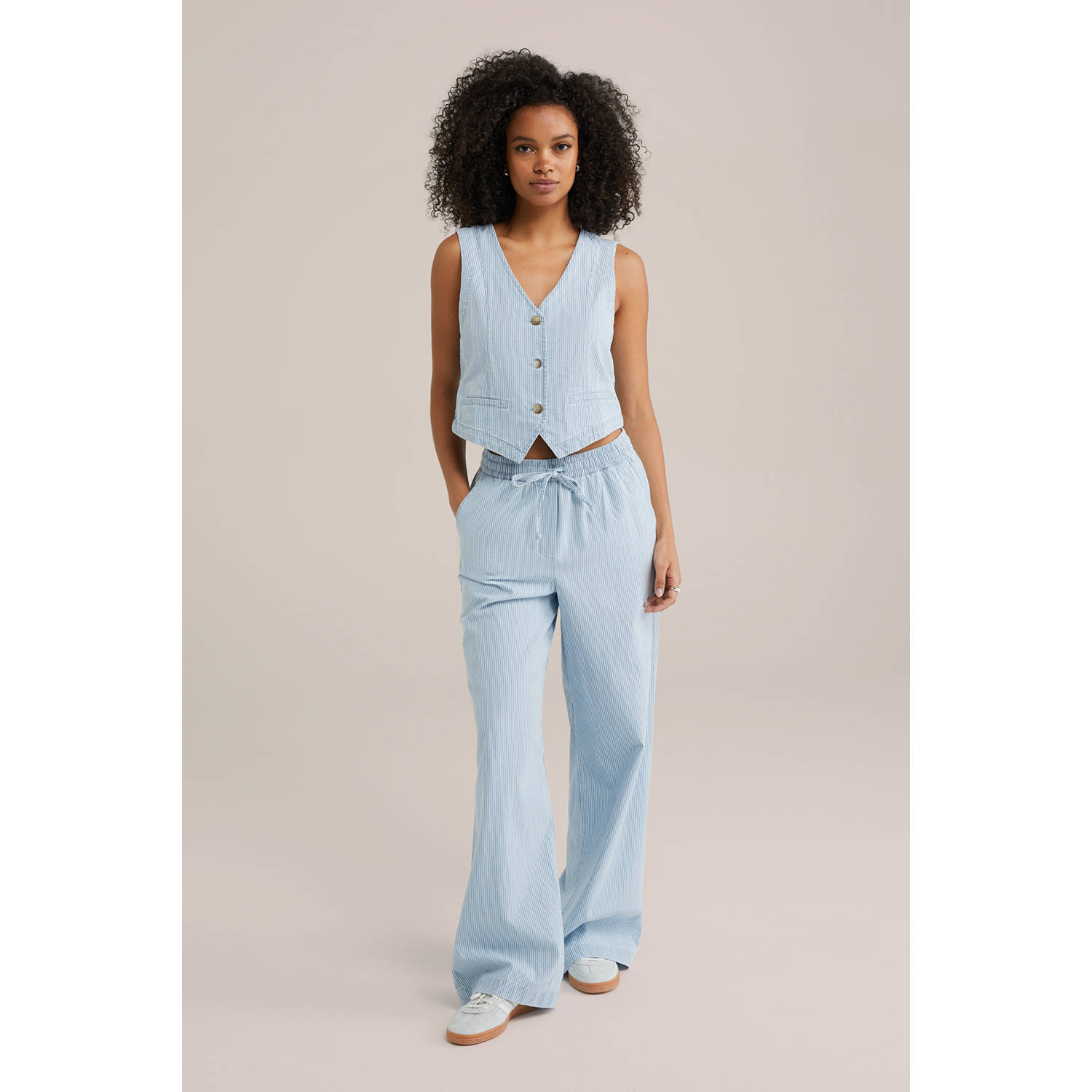 WE Fashion Blue Ridge gilet lichtblauw