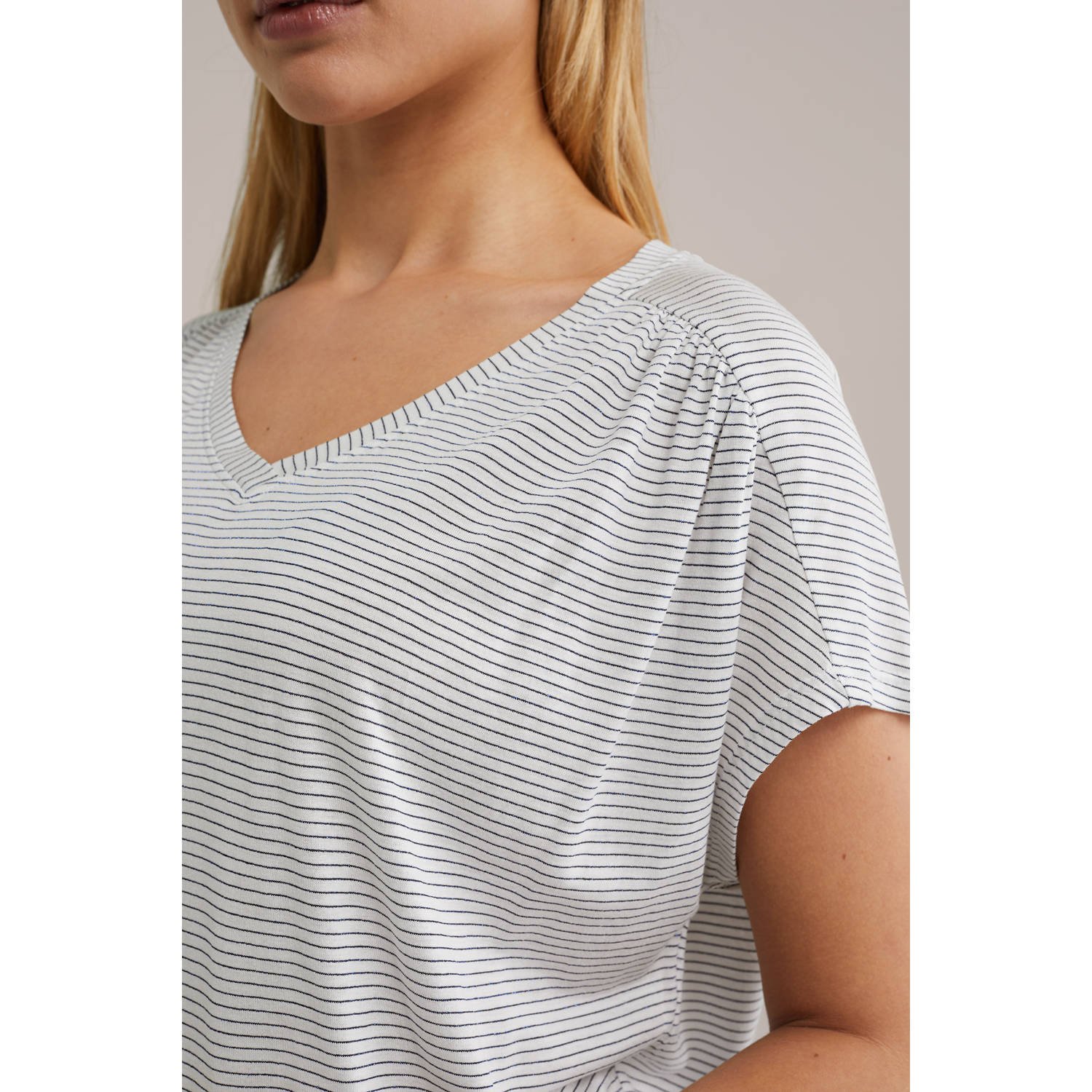 WE Fashion T-shirt ecru met lurex