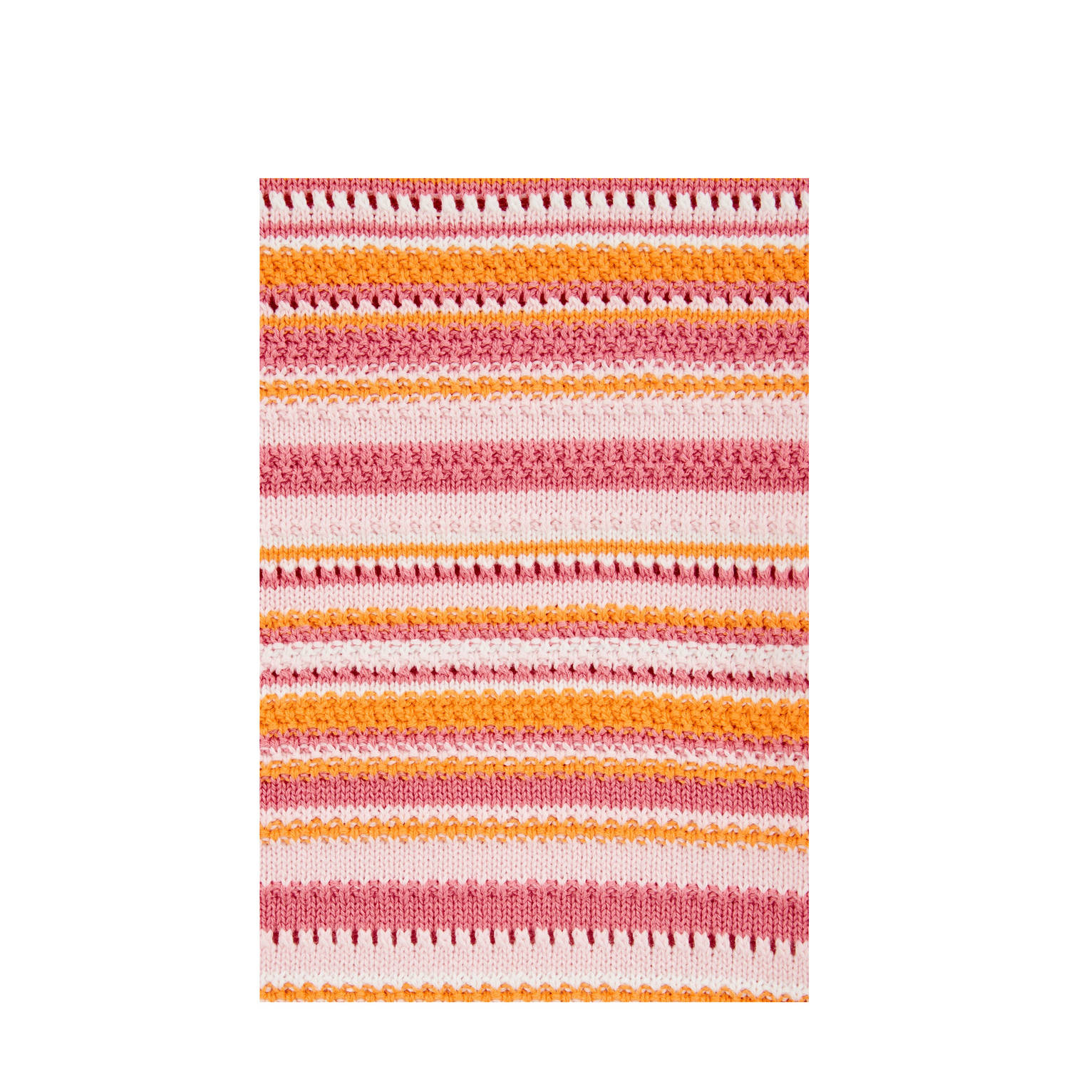 WE Fashion trui roze rib gebreid