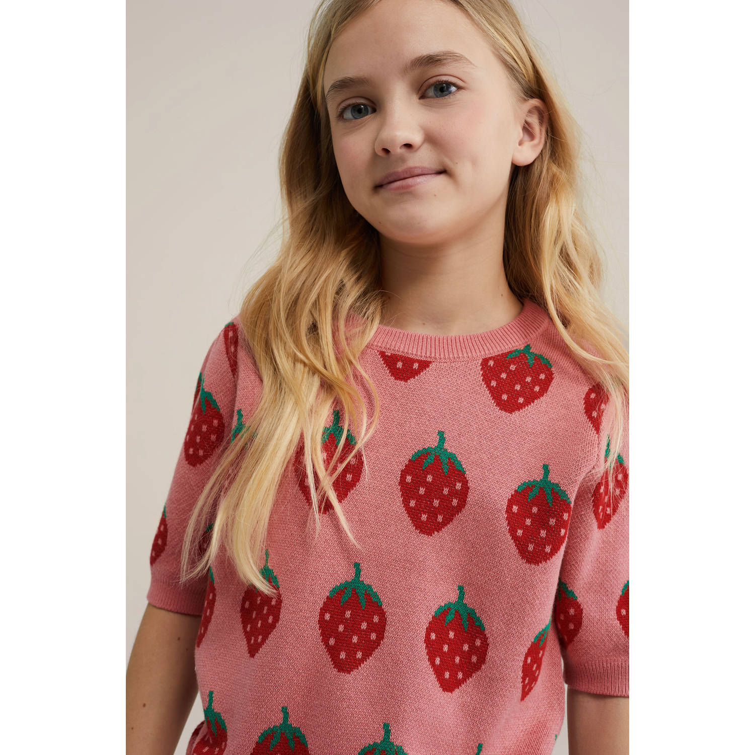 WE Fashion gebreide trui roze