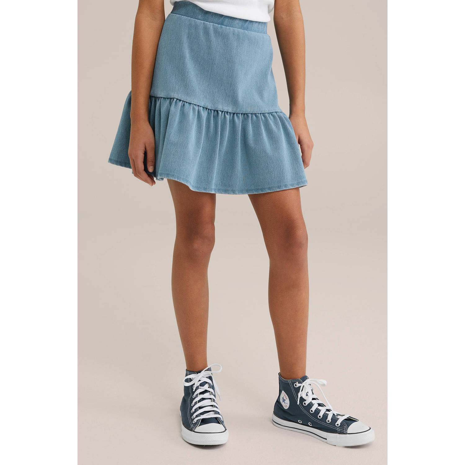 WE Fashion Blue Ridge korte rok medium blue denim
