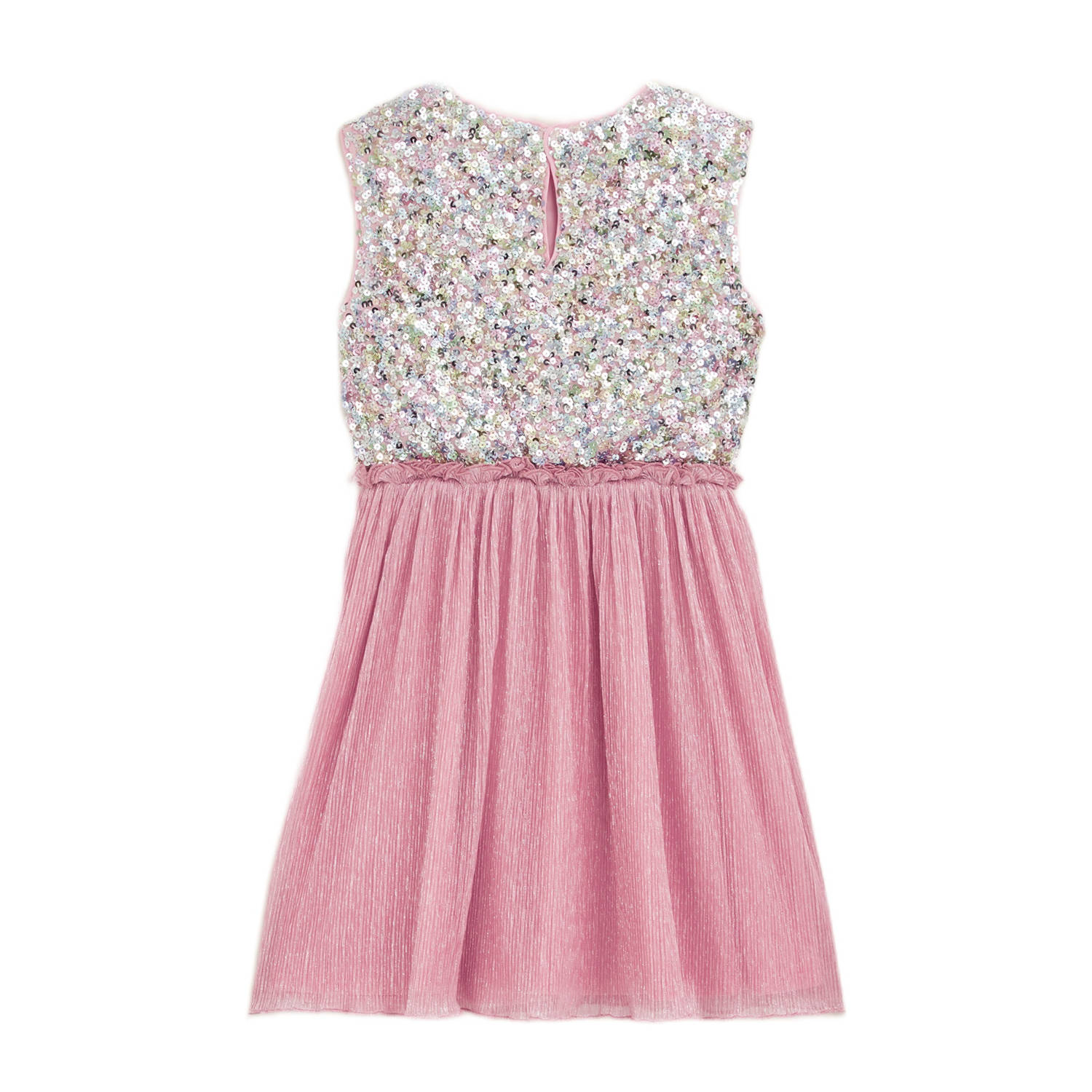 WE Fashion korte jurk met pailletten roze
