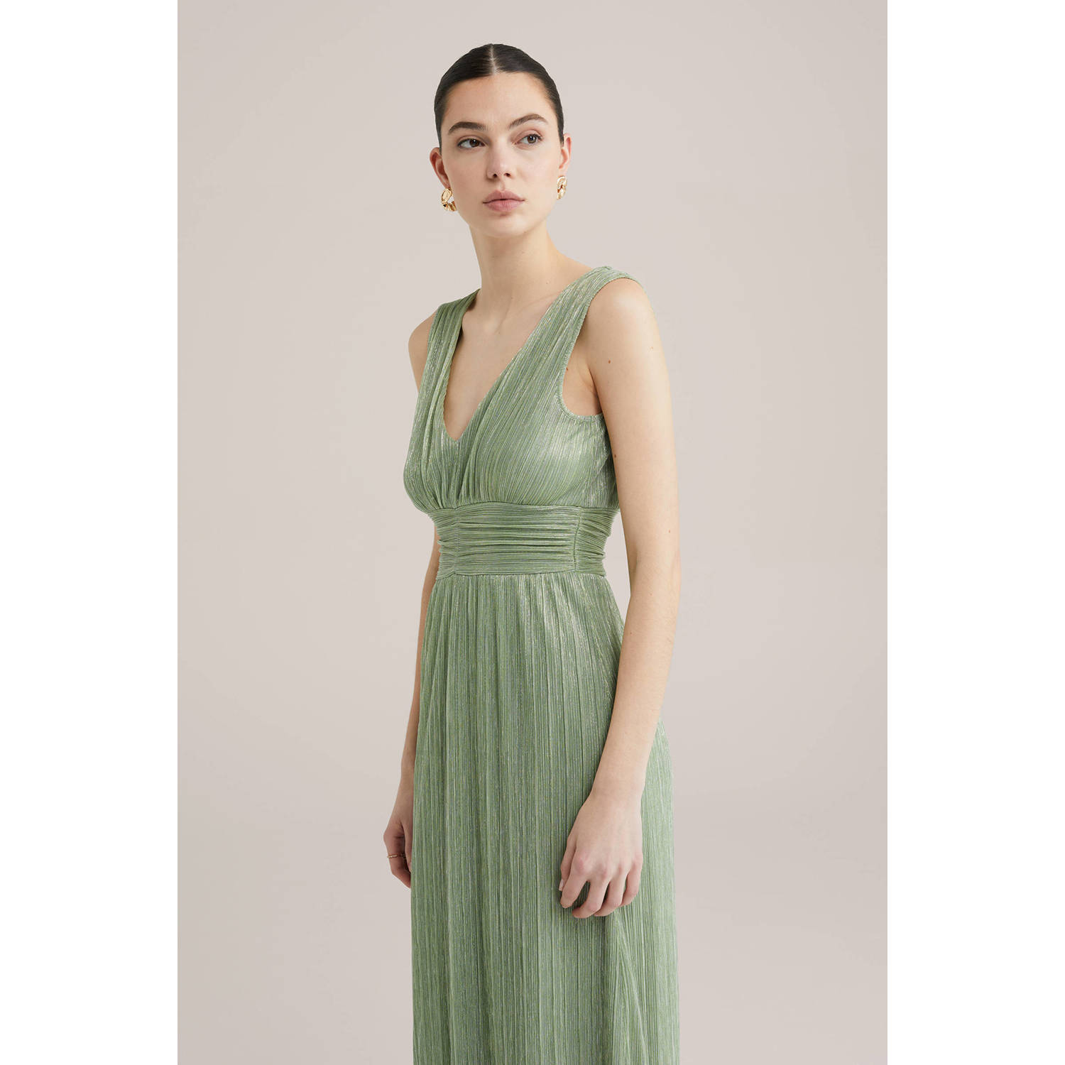 WE Fashion galajurk met lurex groen