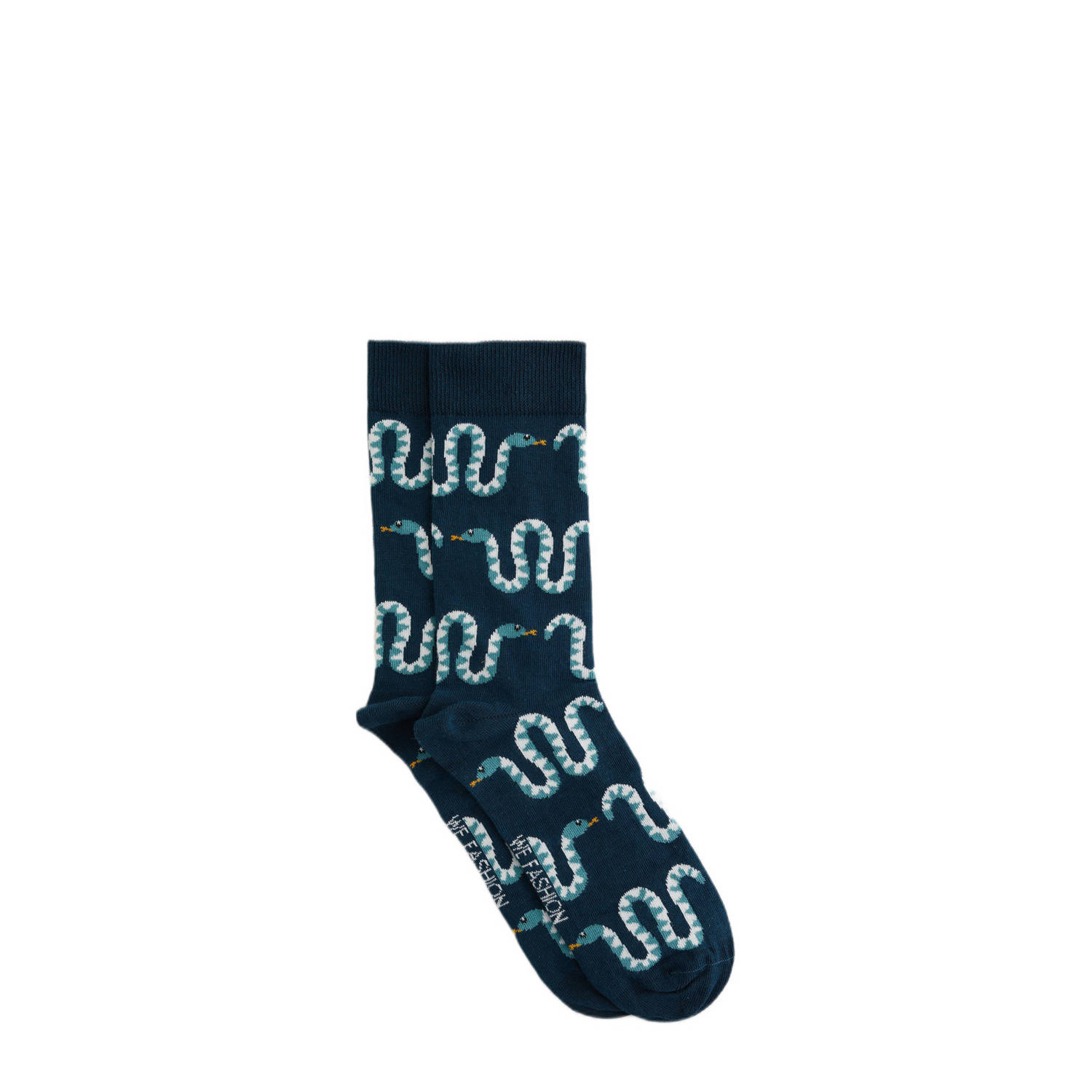 WE Fashion sokken met all over print blauw
