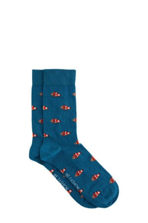 sokken met dierenprint blauw