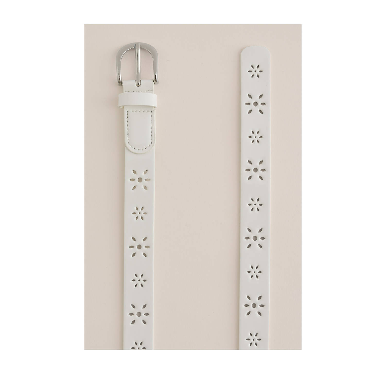WE Fashion riem wit zilver