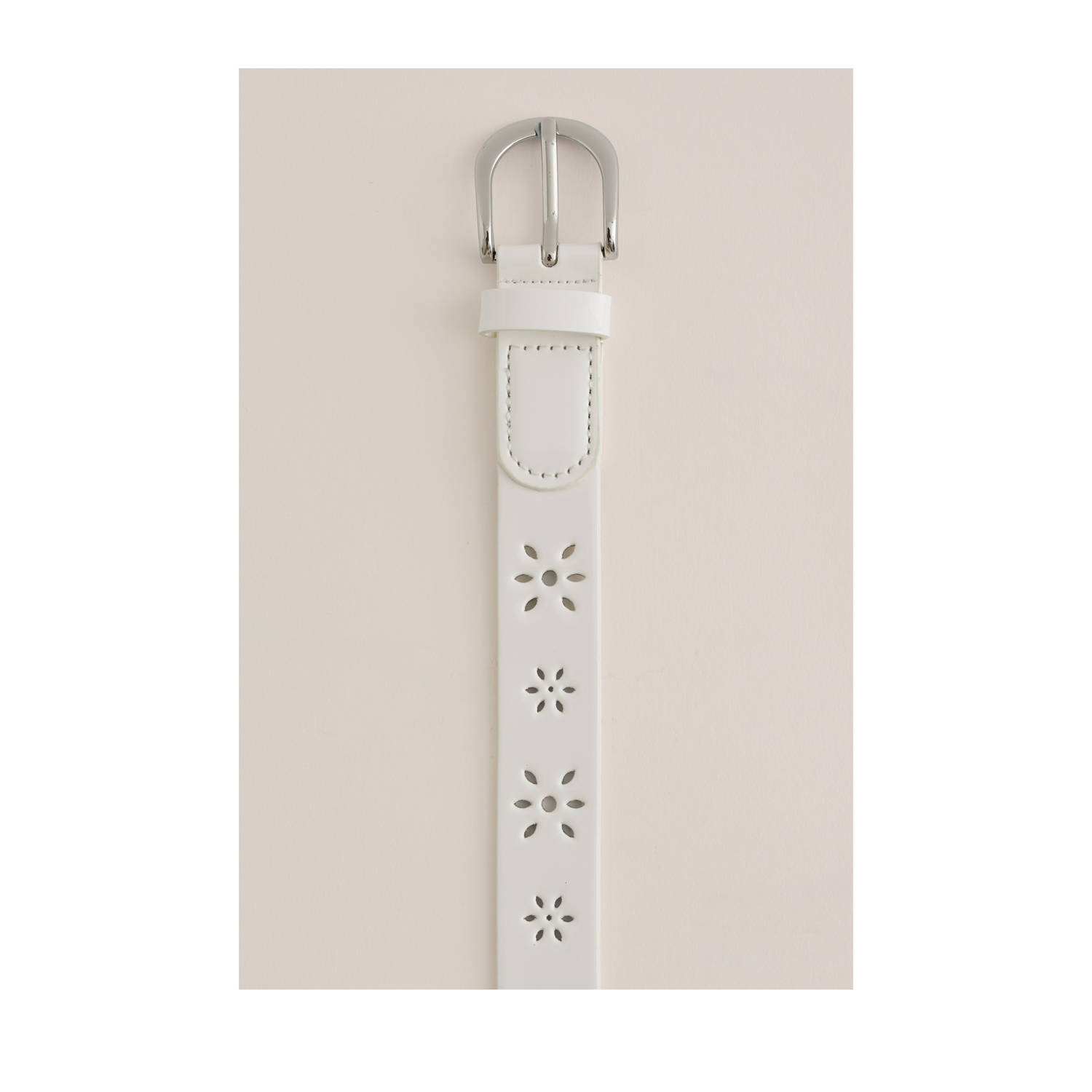 WE Fashion riem wit zilver