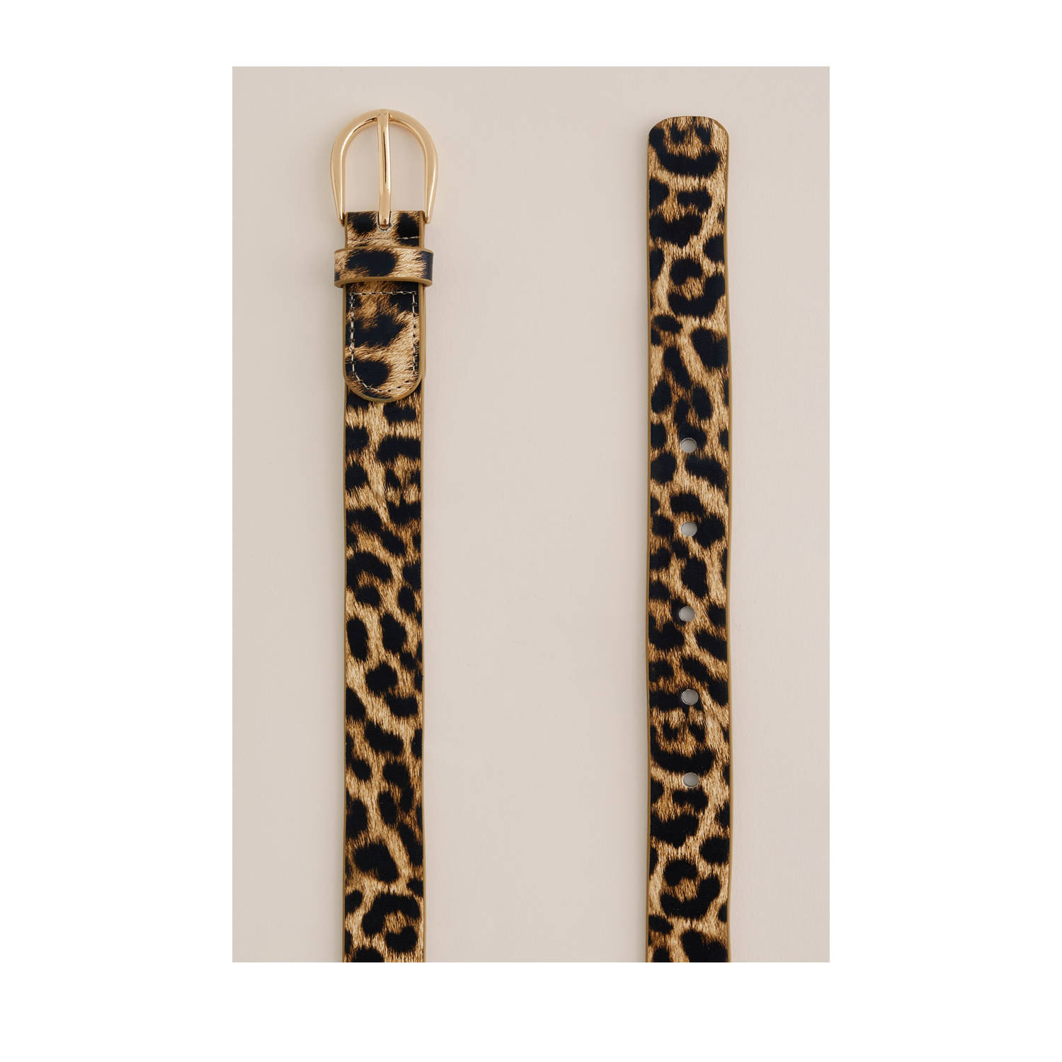 WE Fashion Riem panterprint bruin zwart goud
