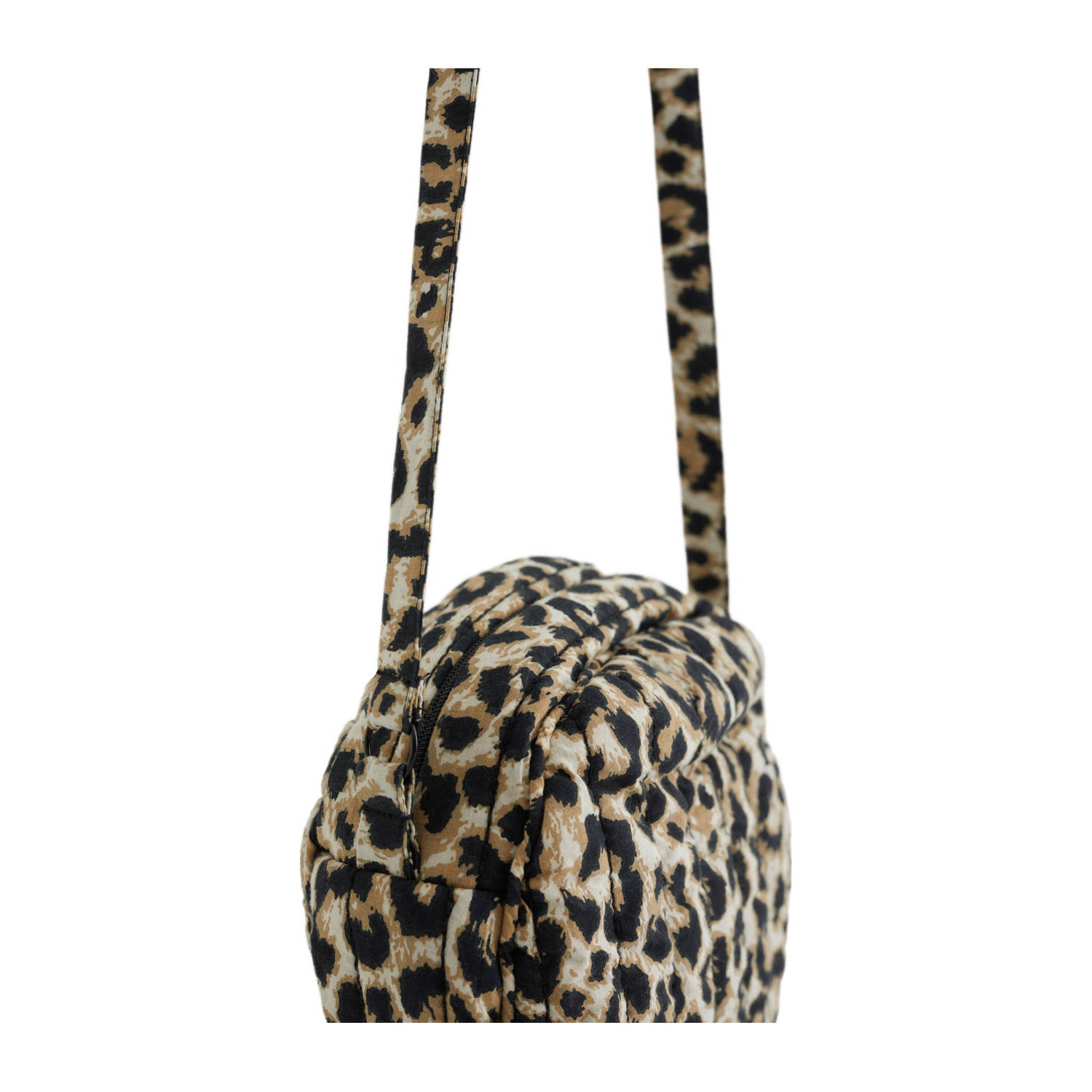 WE Fashion crossbody tas met panterprint beige zwart