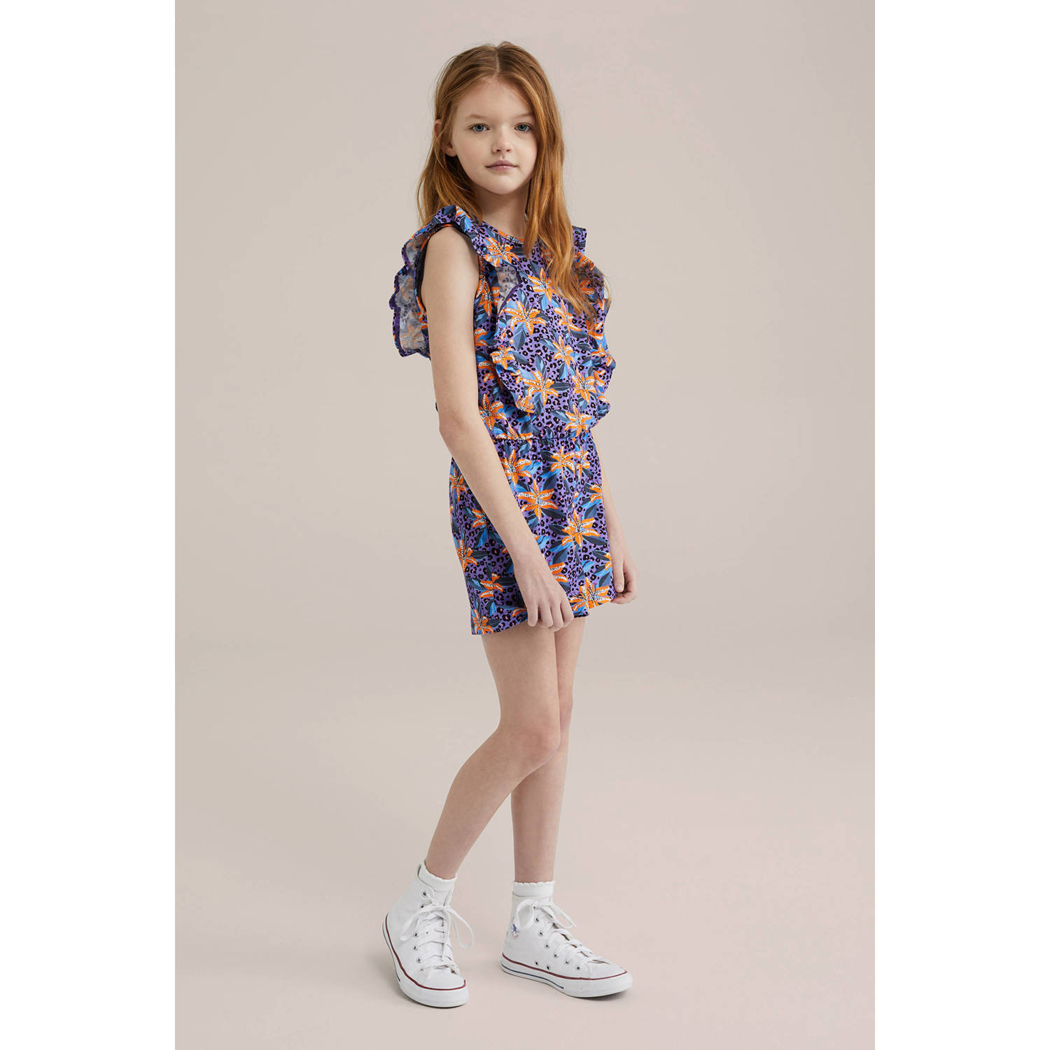 WE Fashion playsuit paars oranje blauw