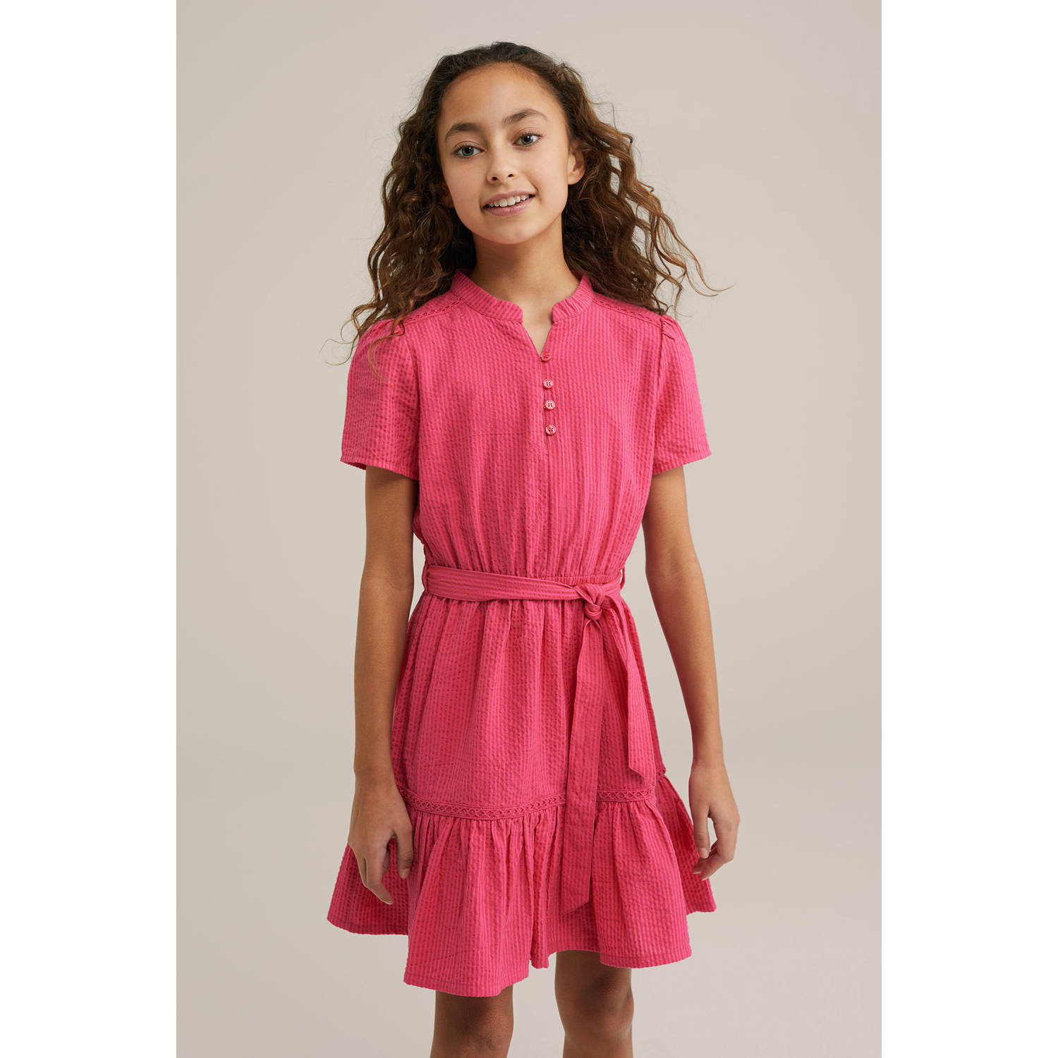 WE Fashion korte jurk roze