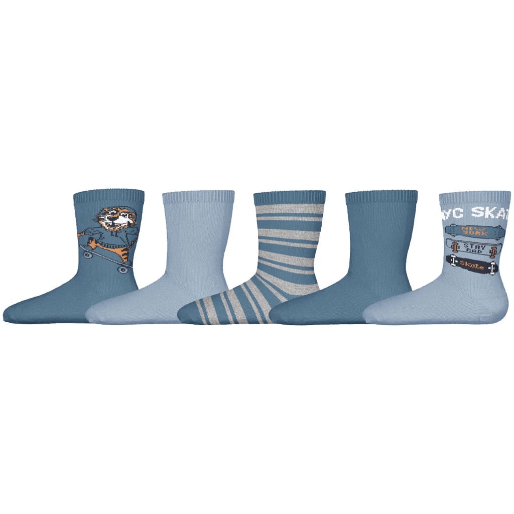 NAME IT MINI sokken - blauw (set van 5)