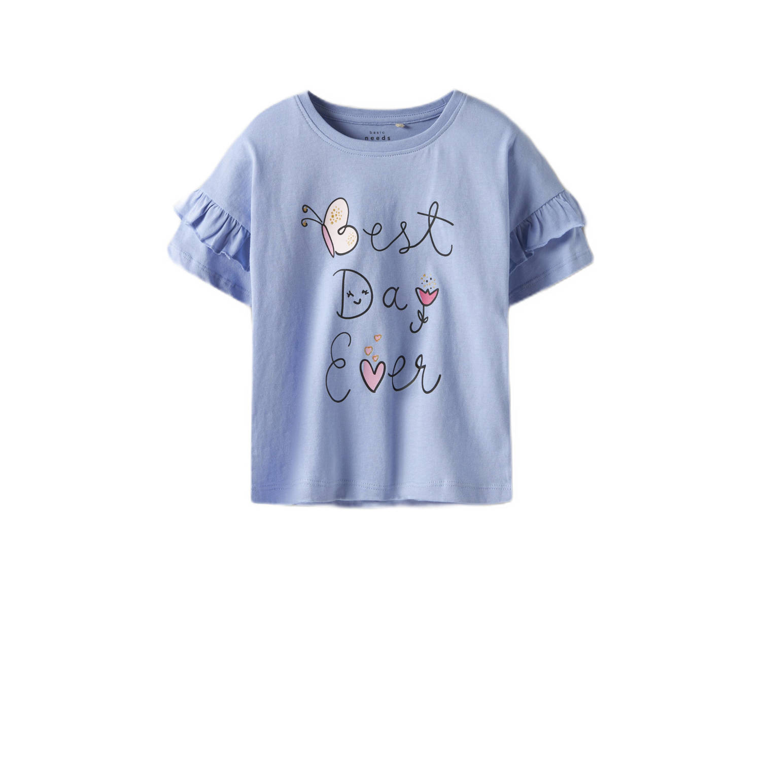 NAME IT MINI T-shirt NMFVILENA set van 2 blauw wit