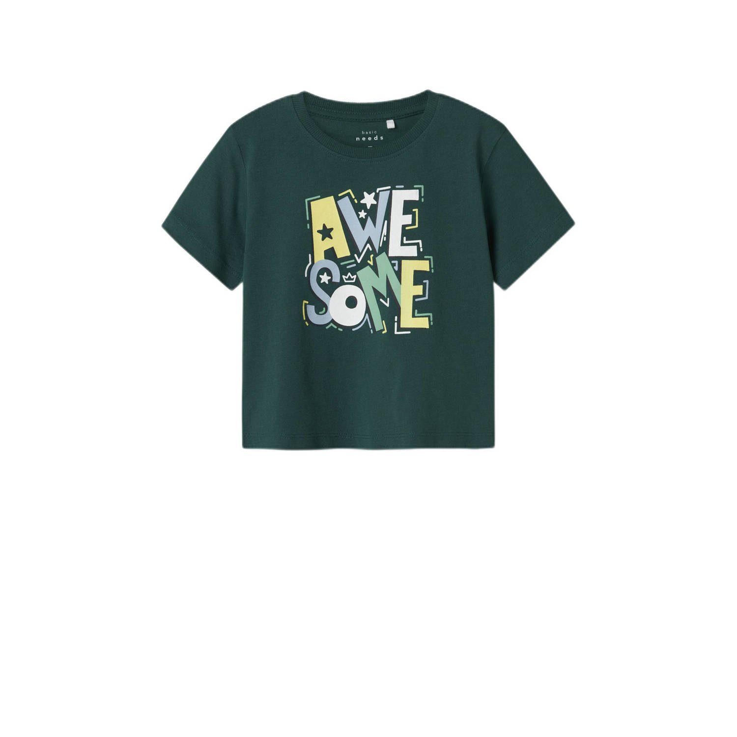NAME IT MINI T-shirt NMMVICTOR set van 2 groen geel
