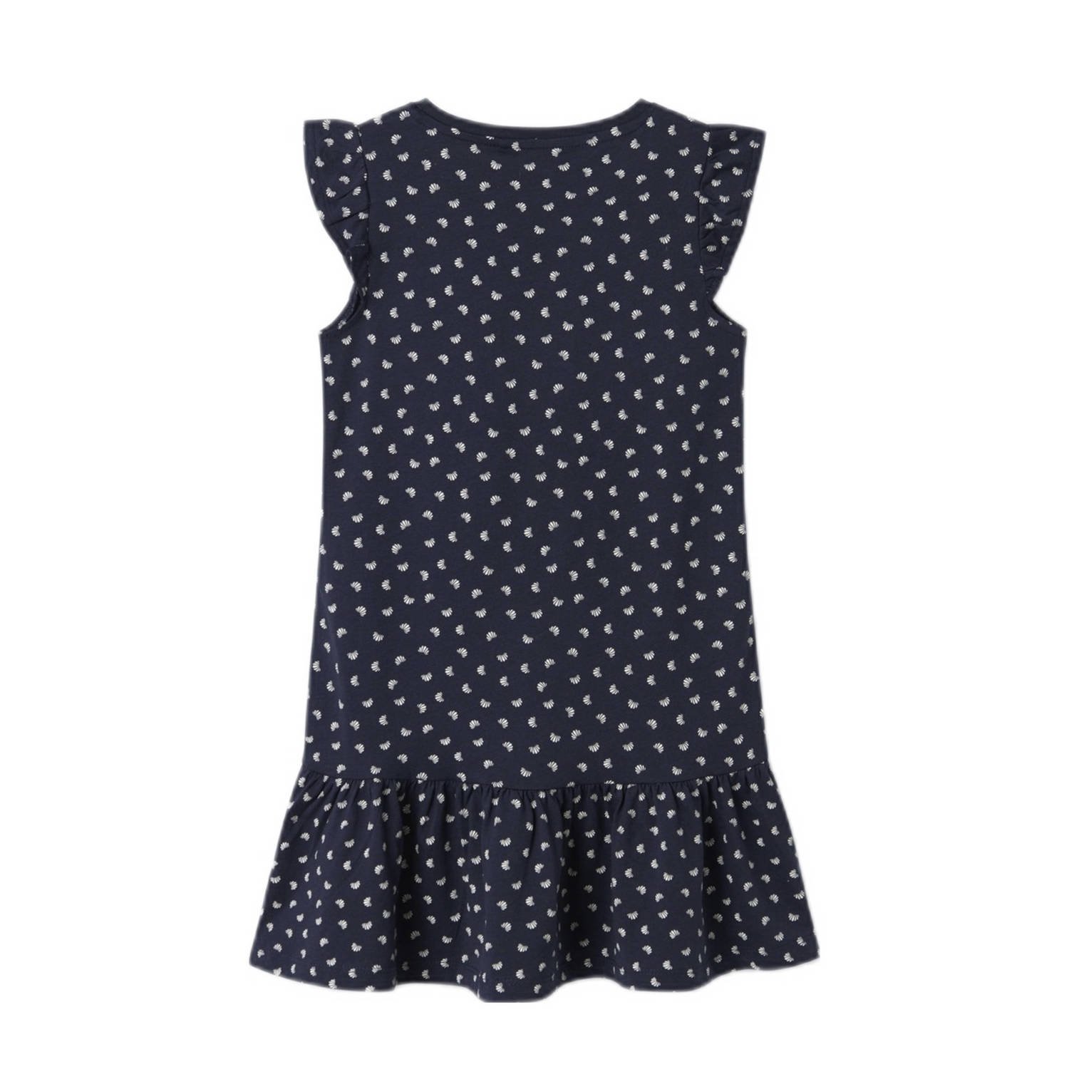 NAME IT KIDS A-lijn jurk donkerblauw wit