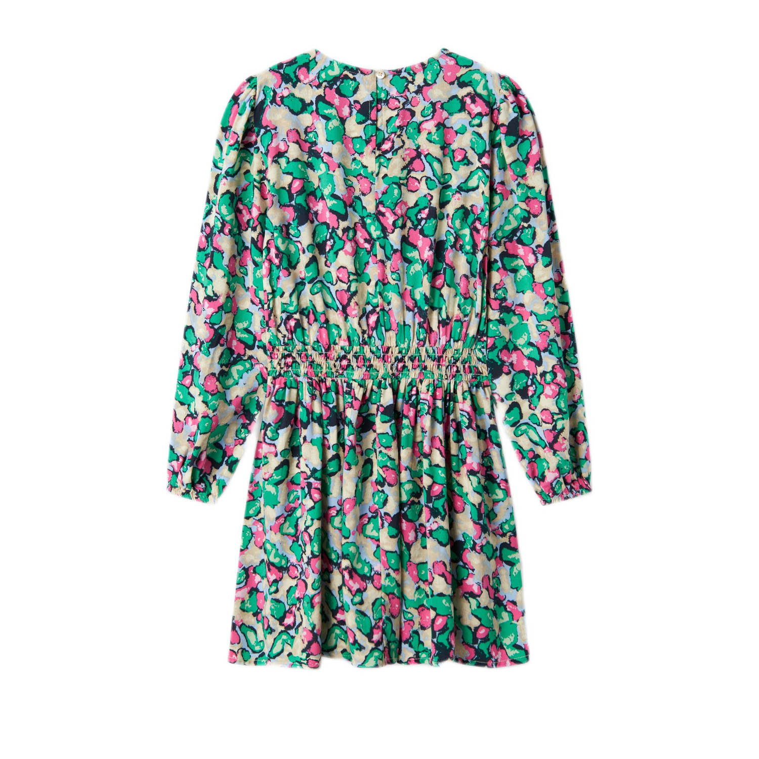 NAME IT KIDS midi jurk met all over print donkerblauw