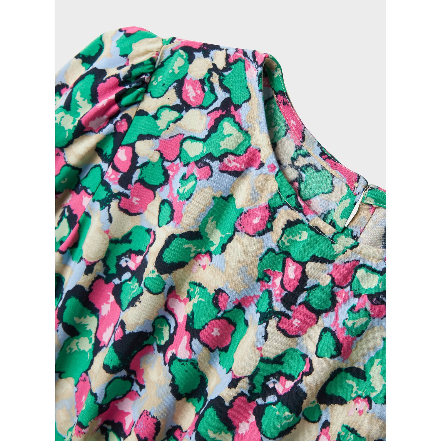 NAME IT KIDS midi jurk met all over print donkerblauw