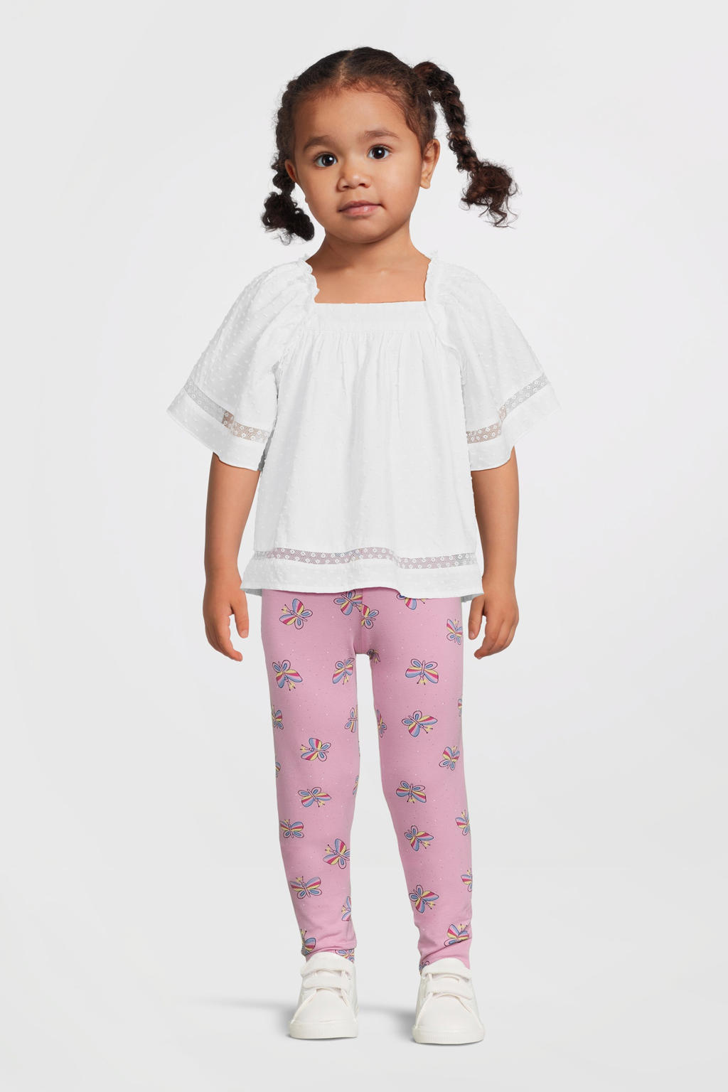 Lichtroze meisjes NAME IT MINI skinny legging van stretchkatoen met elastische tailleband