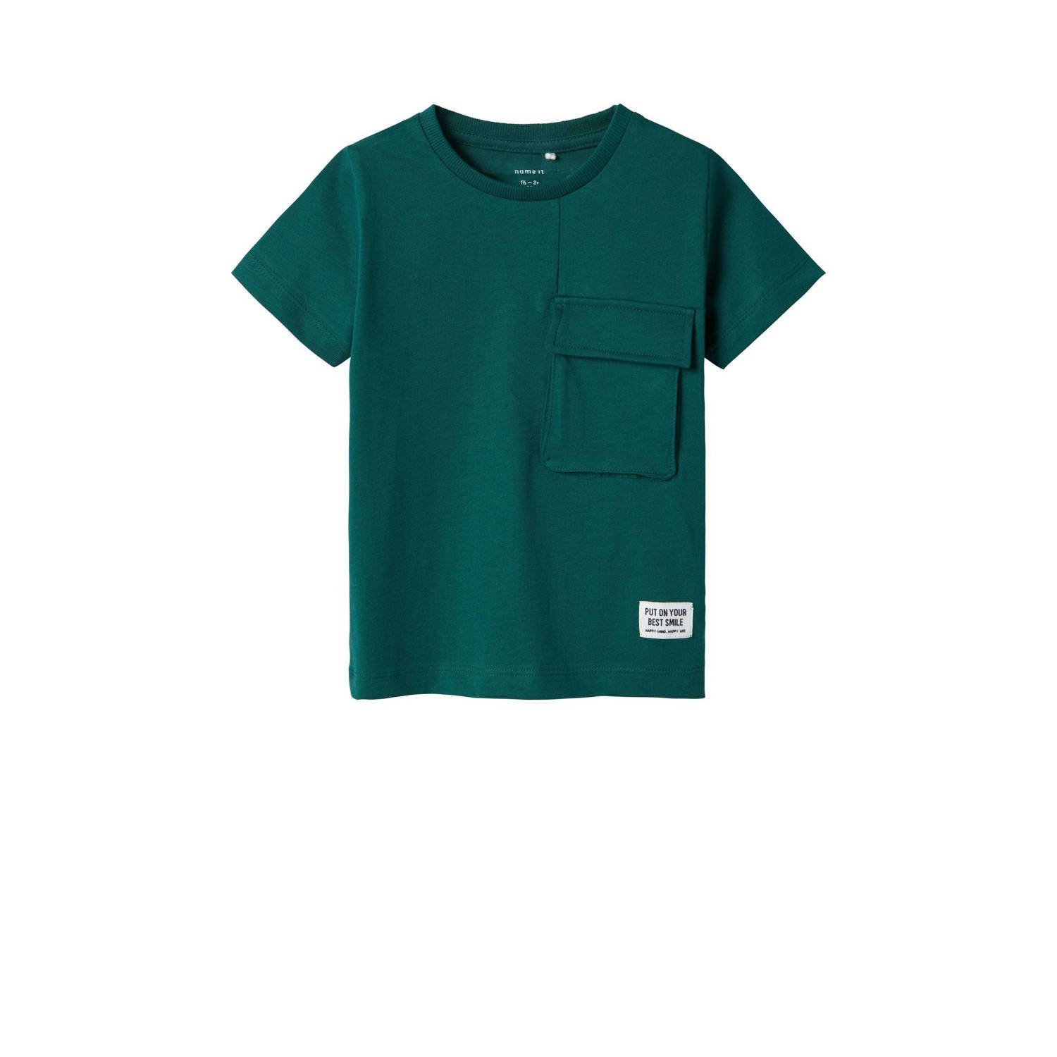 NAME IT MINI t-shirt donkergroen