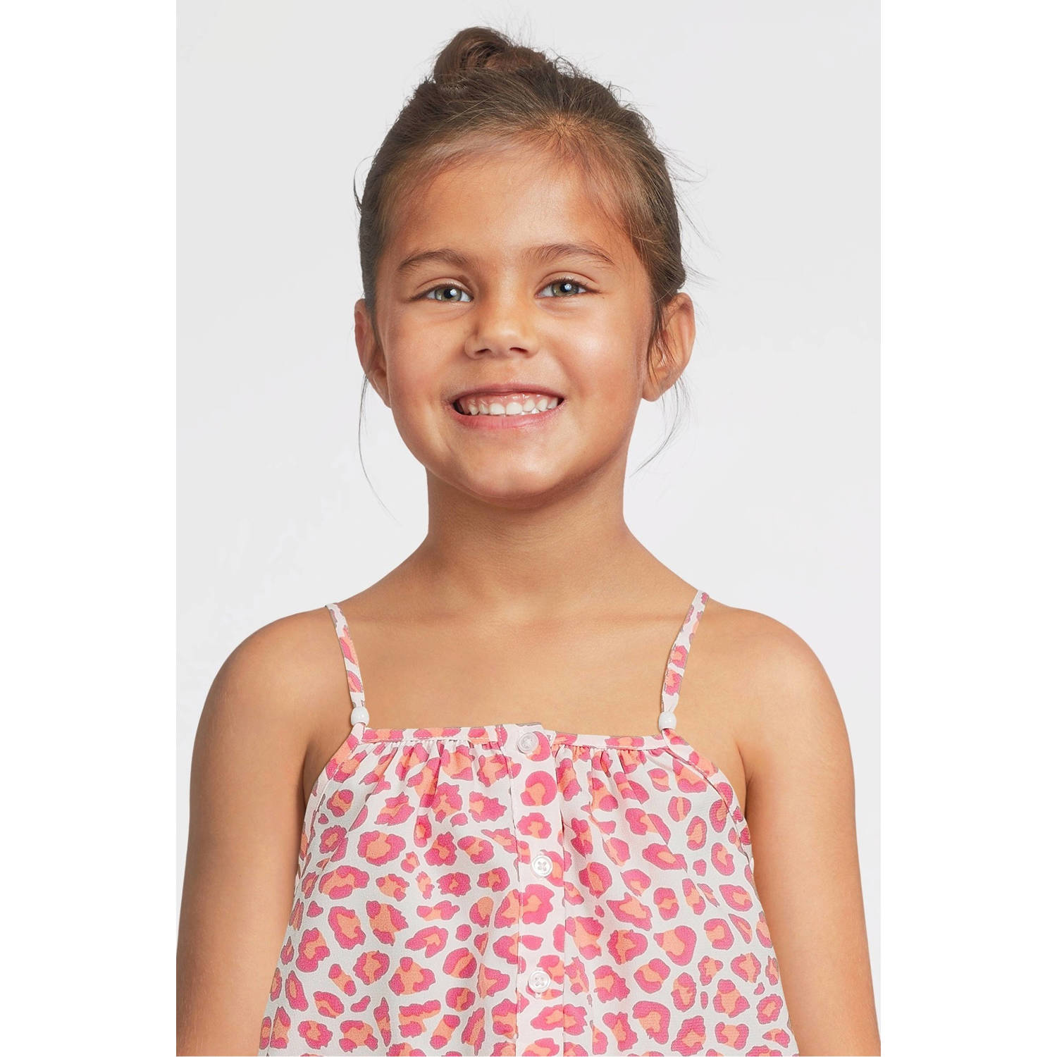 NAME IT KIDS playsuit roze oranje wit