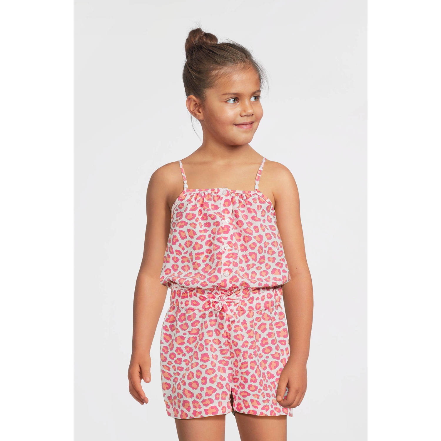 NAME IT KIDS playsuit roze oranje wit