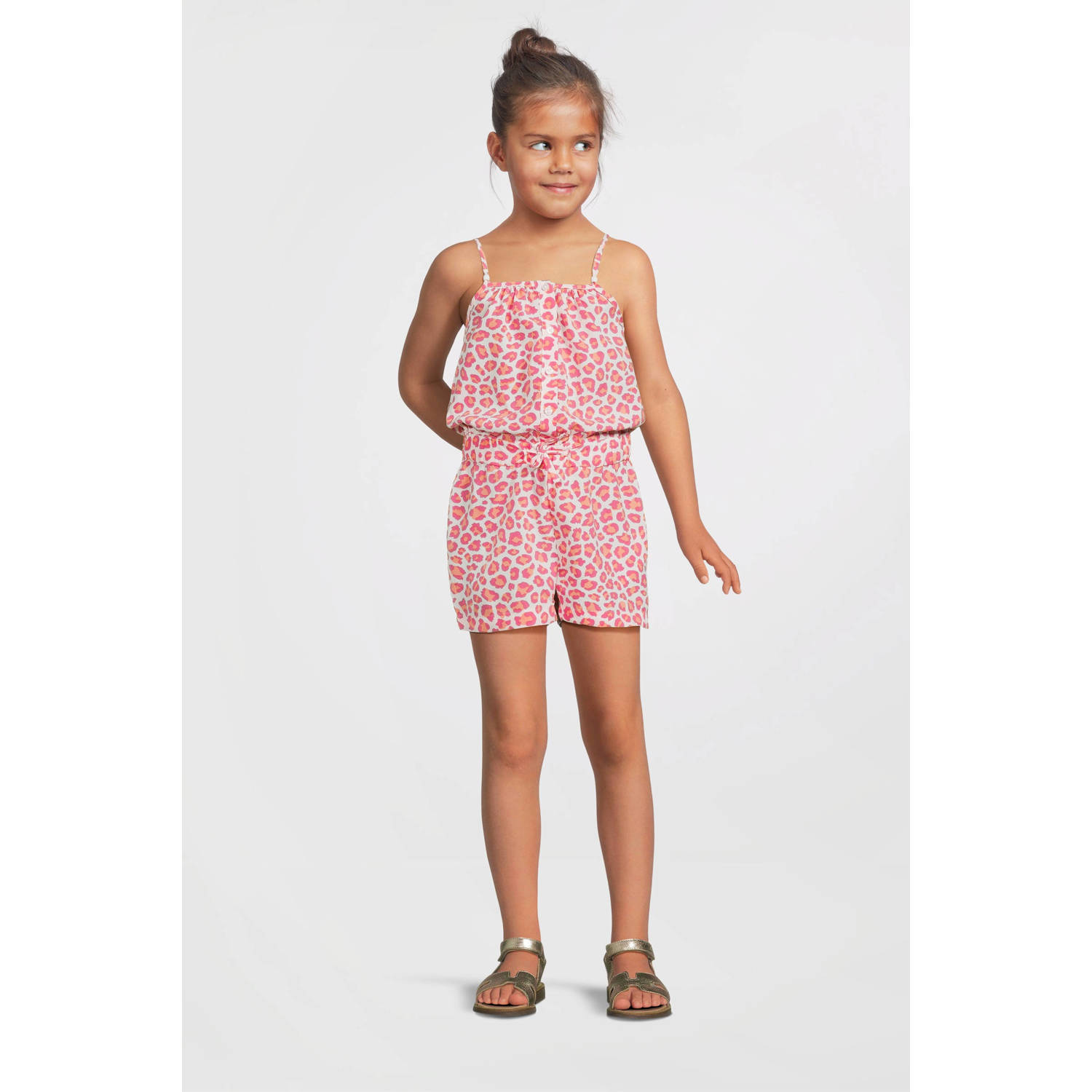 NAME IT KIDS playsuit roze oranje wit