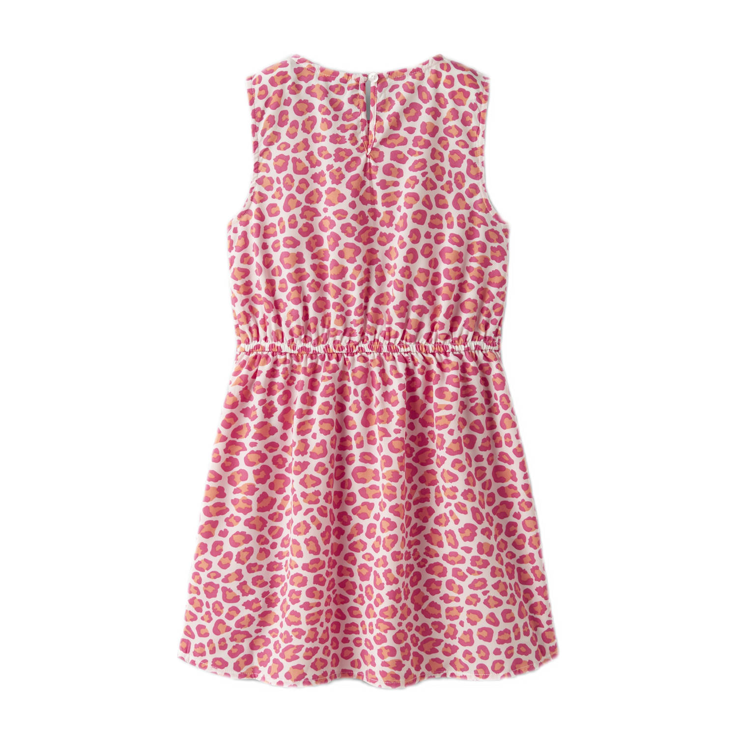 NAME IT KIDS midi jurk roze zalmroze wit