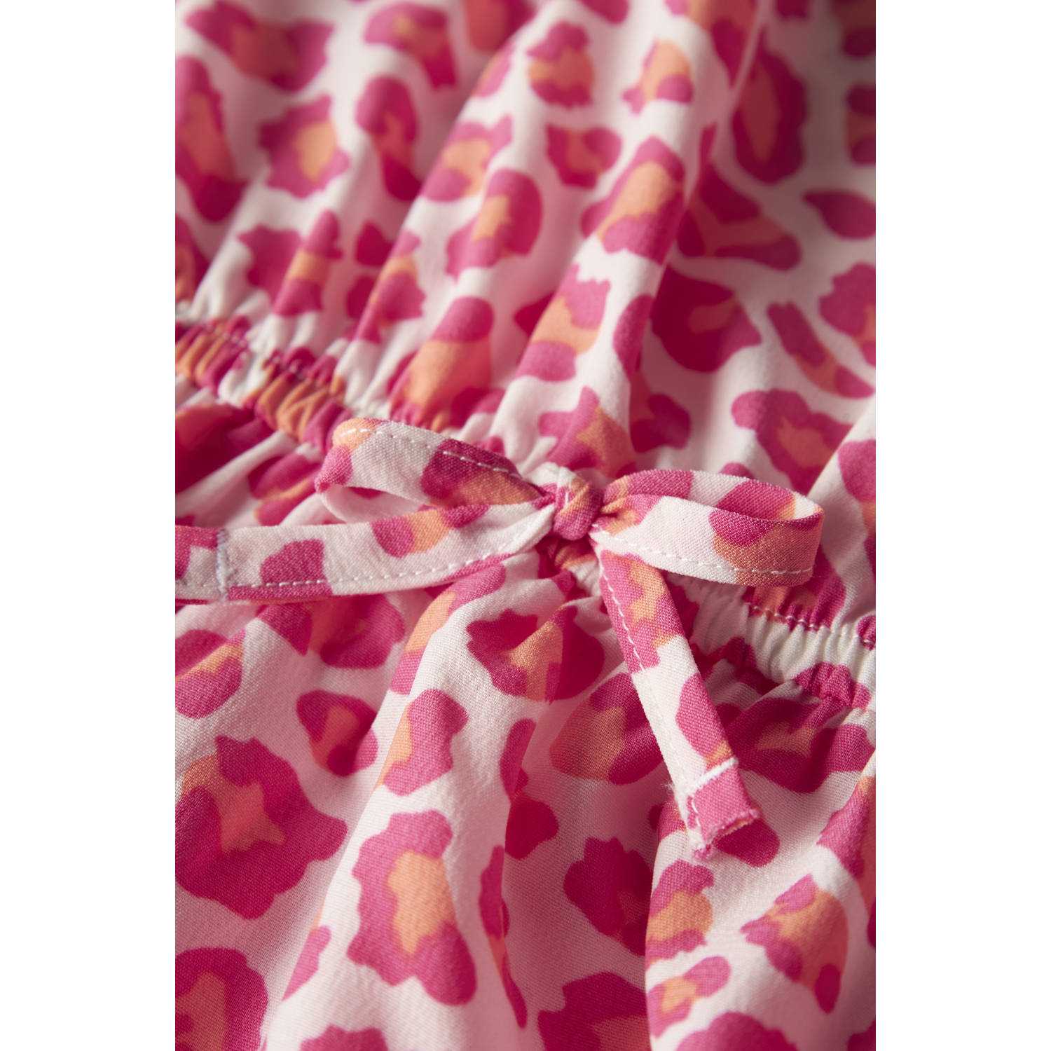 NAME IT KIDS midi jurk roze zalmroze wit