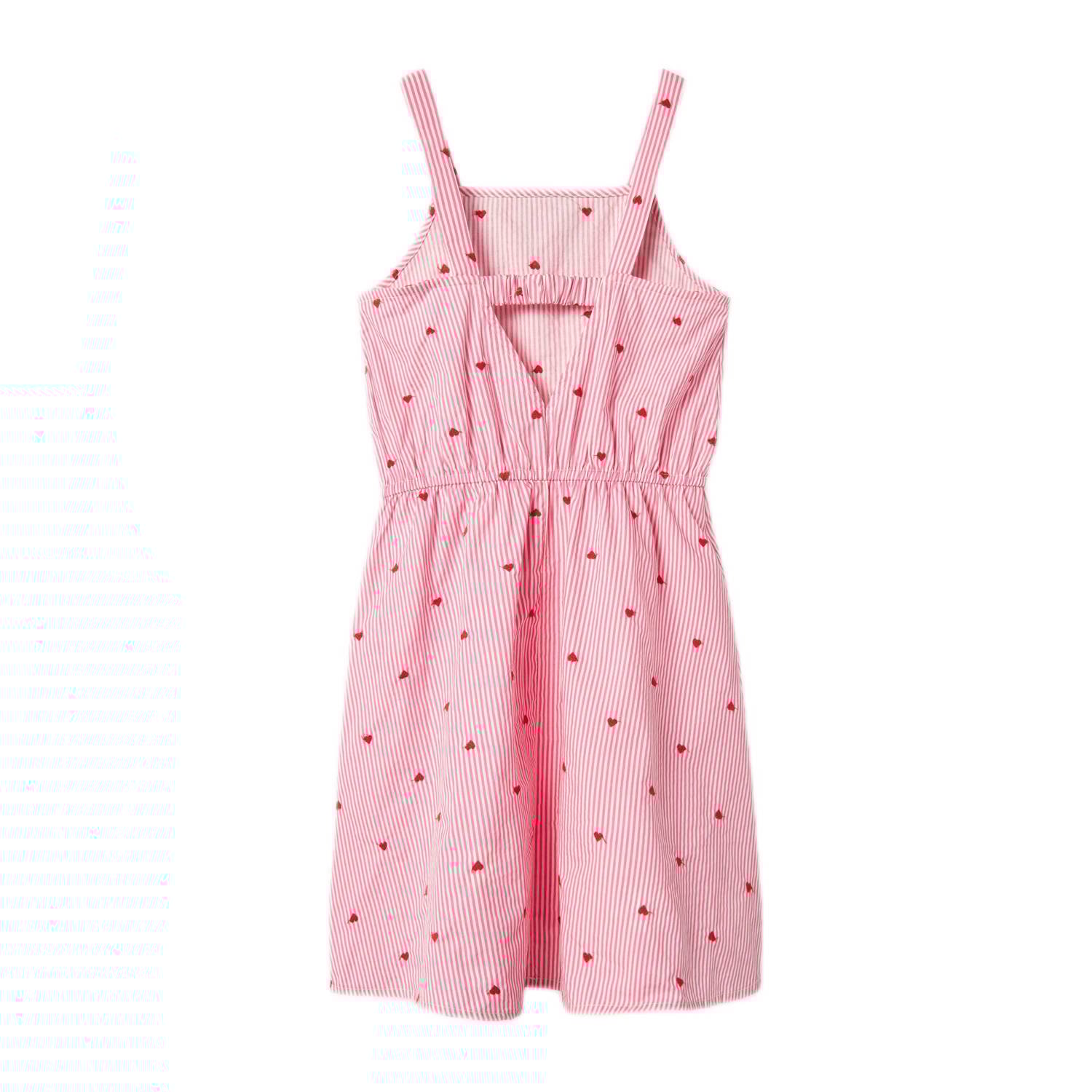 NAME IT KIDS zomerjurk NKFFAHEART roze rood