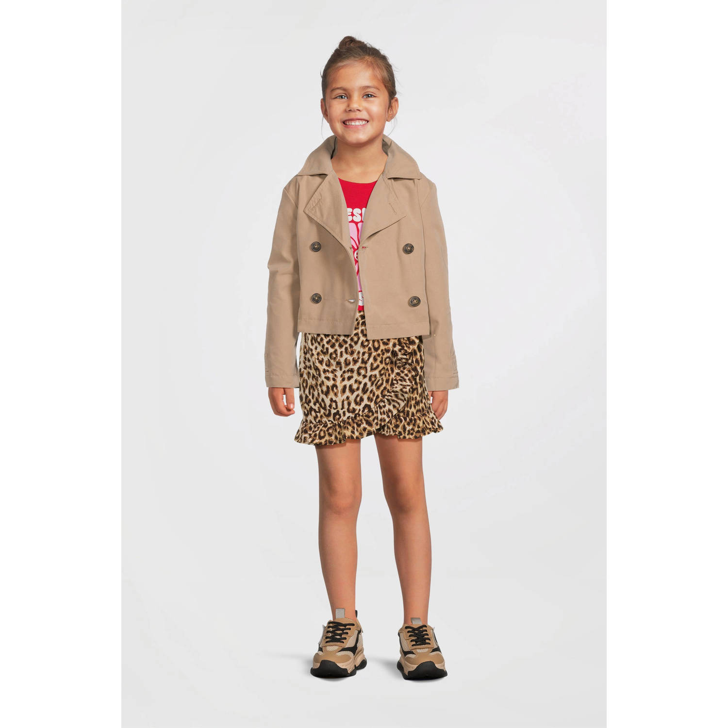 NAME IT KIDS skort bruin zwart