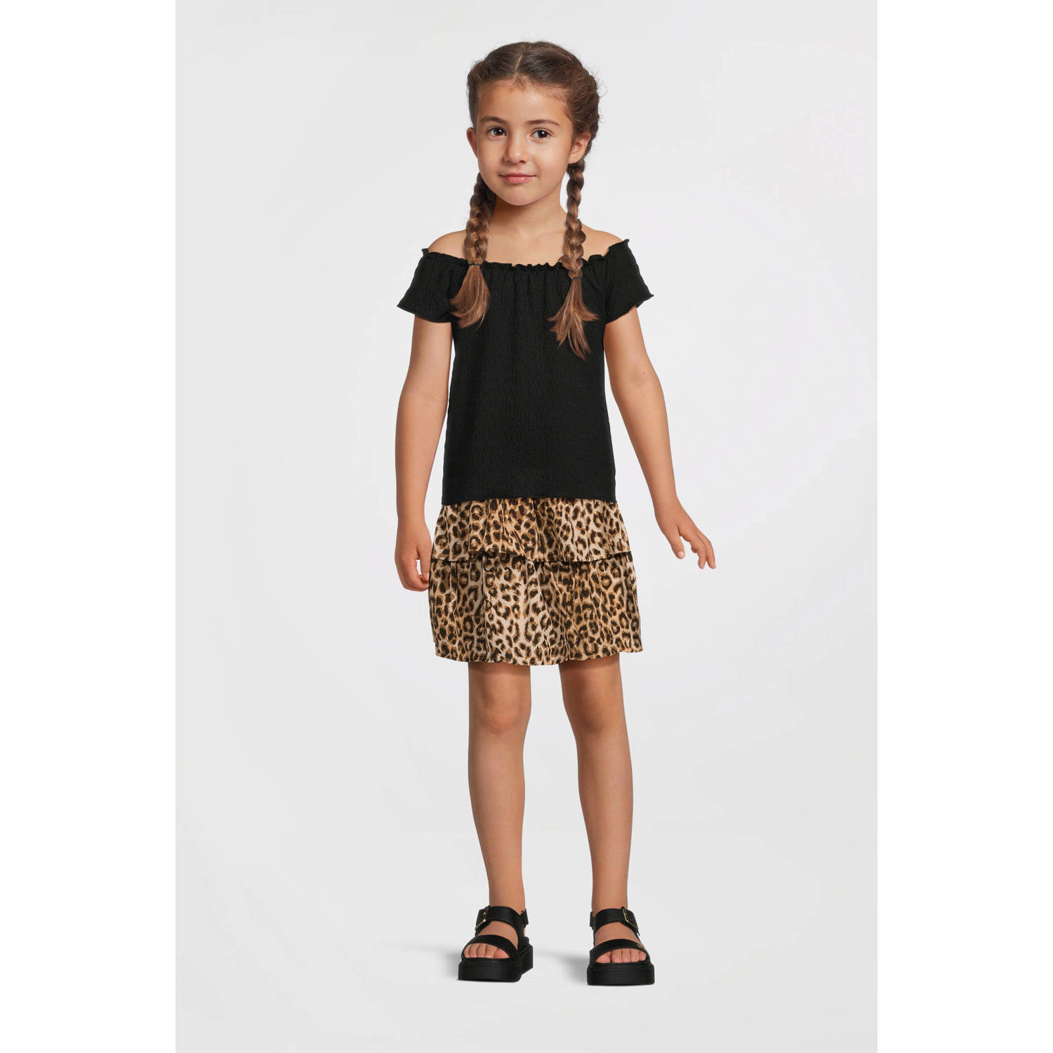 NAME IT KIDS off shoulder top zwart