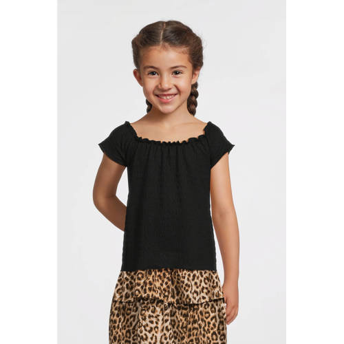 NAME IT KIDS off shoulder top zwart afbeelding