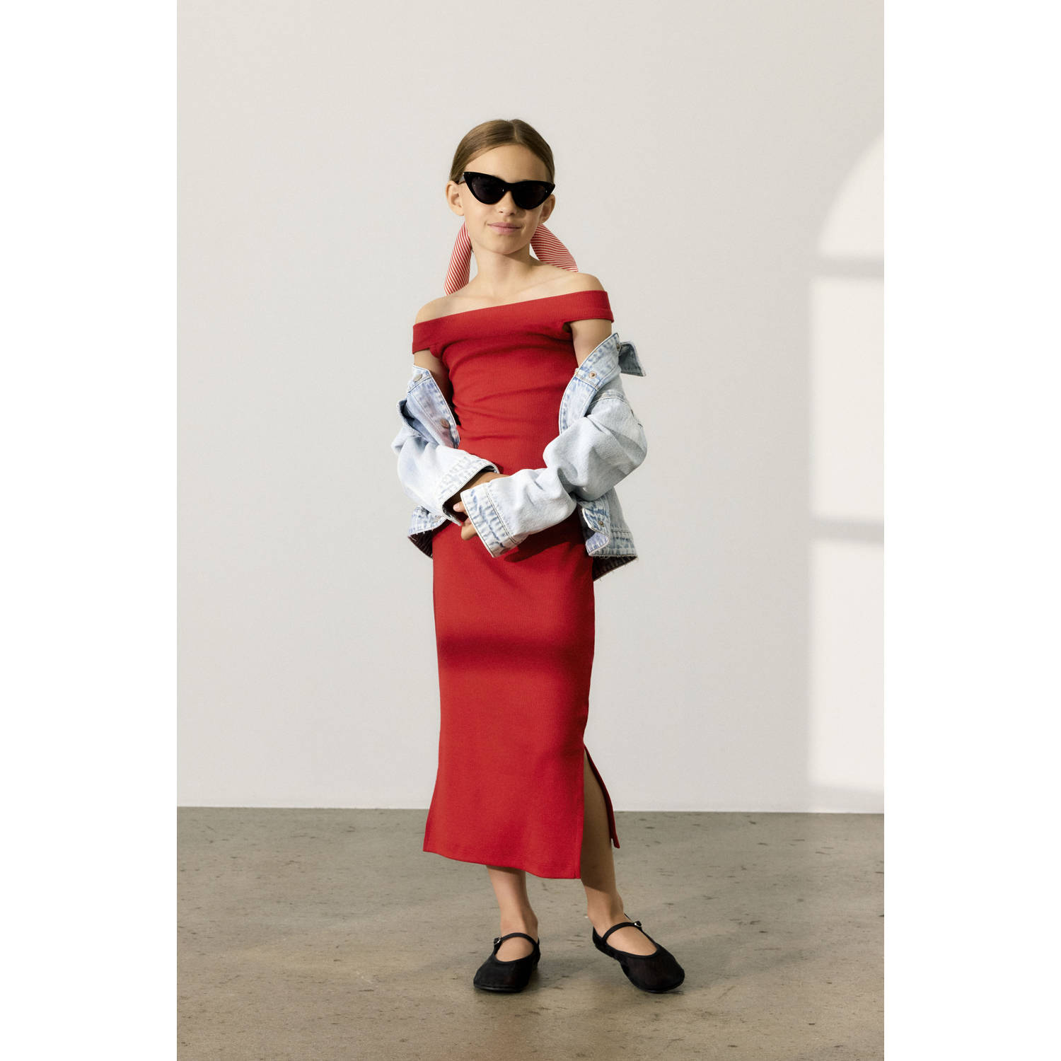 NAME IT KIDS maxi jurk rood