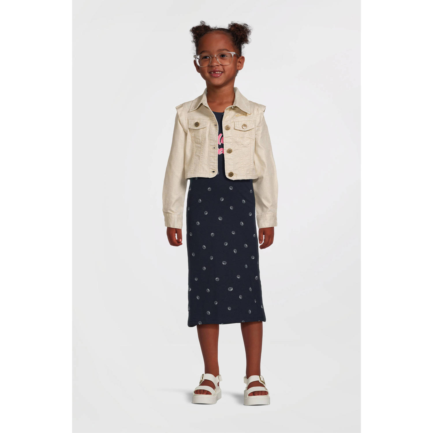 NAME IT KIDS maxi jurk donkerblauw