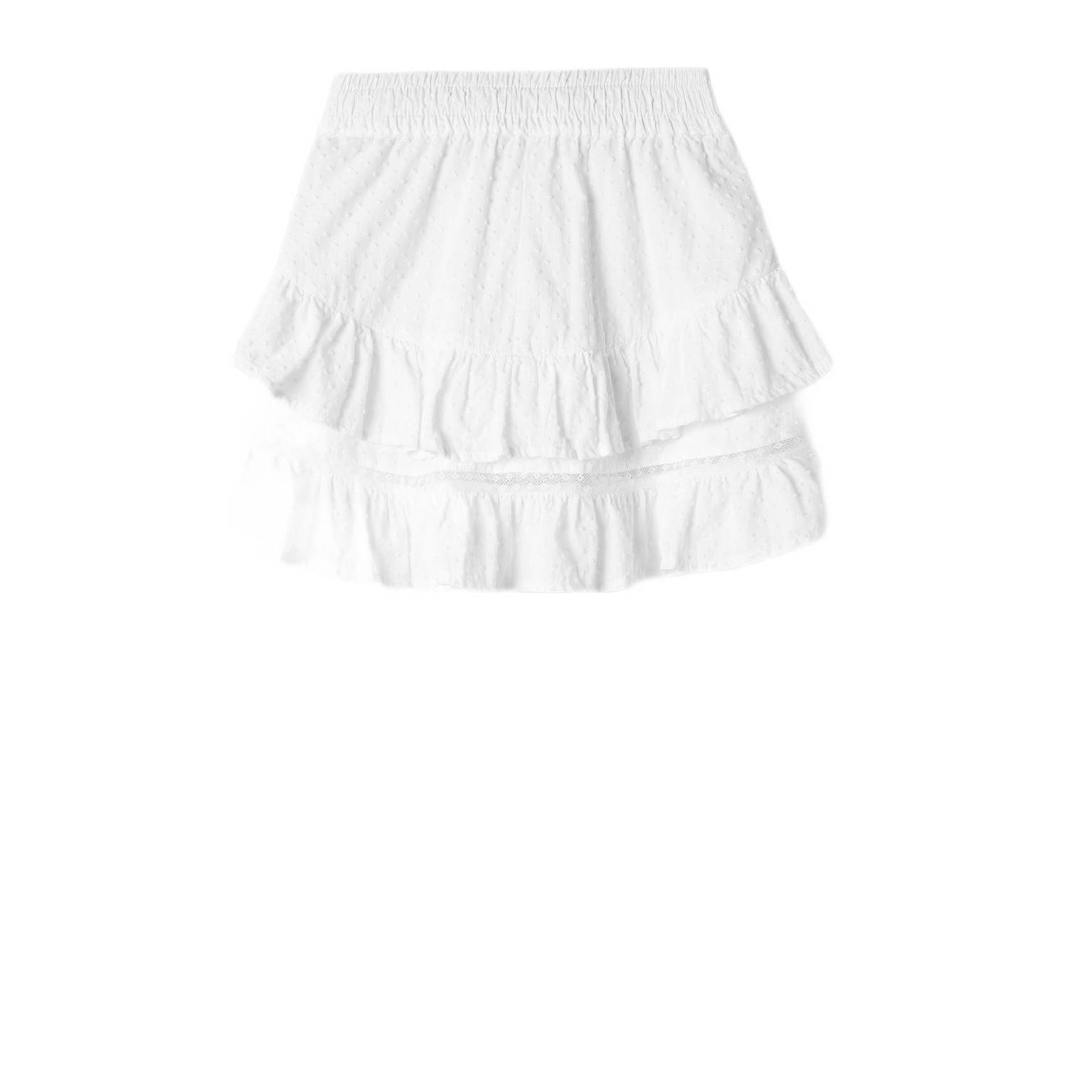 NAME IT KIDS midi rok strokenrok wit