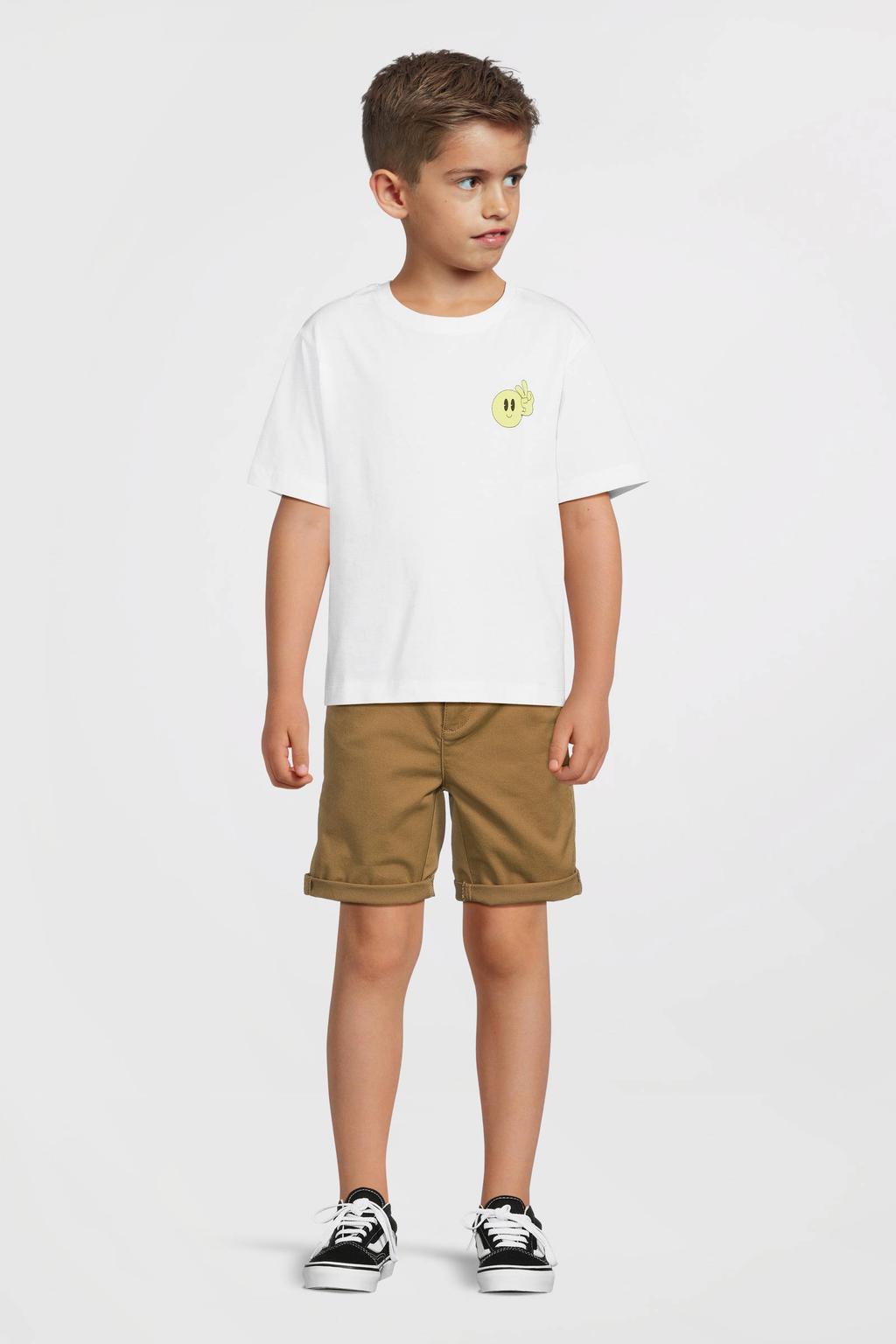 NAME IT KIDS T-shirt met backprint wit