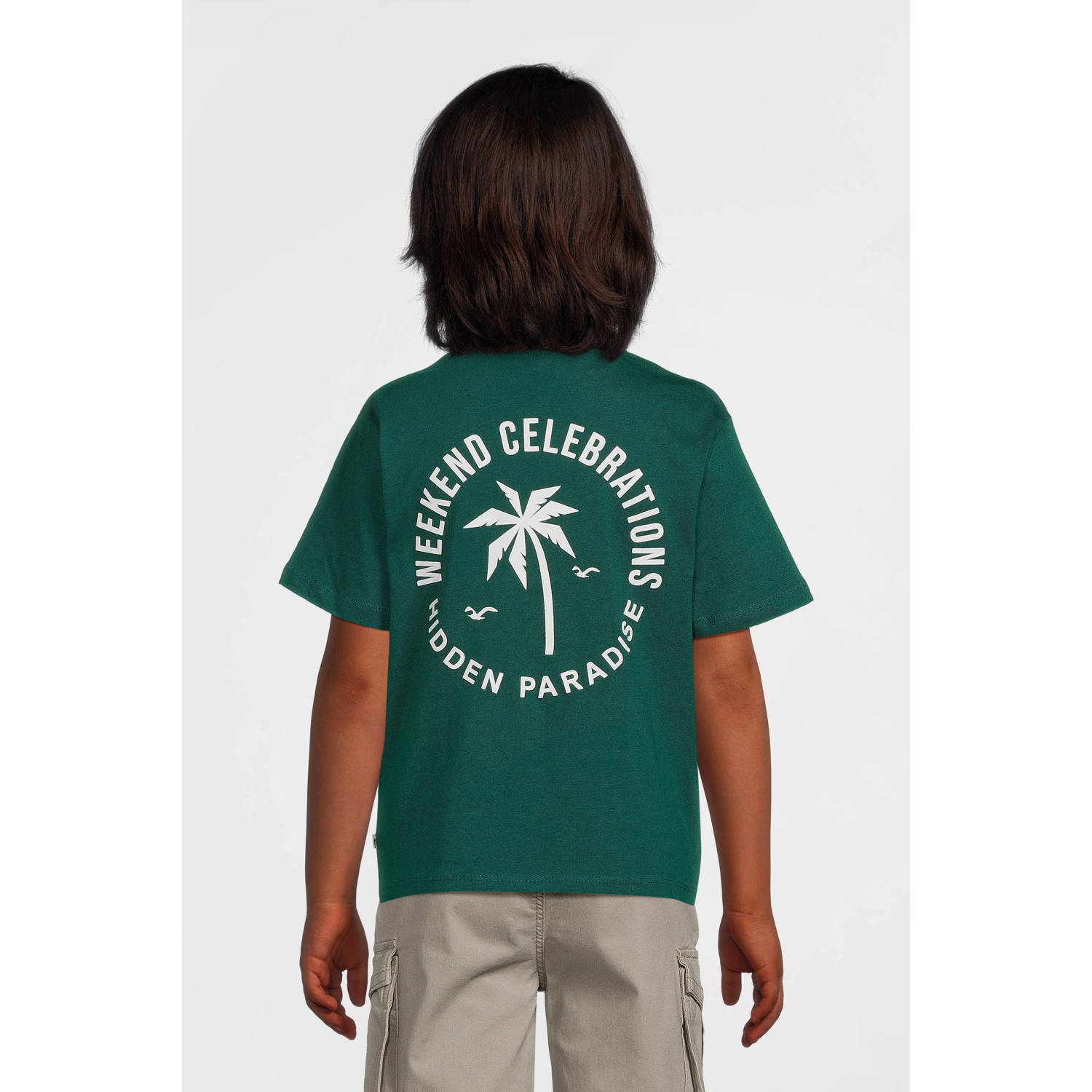 NAME IT KIDS T-shirt donkergroen