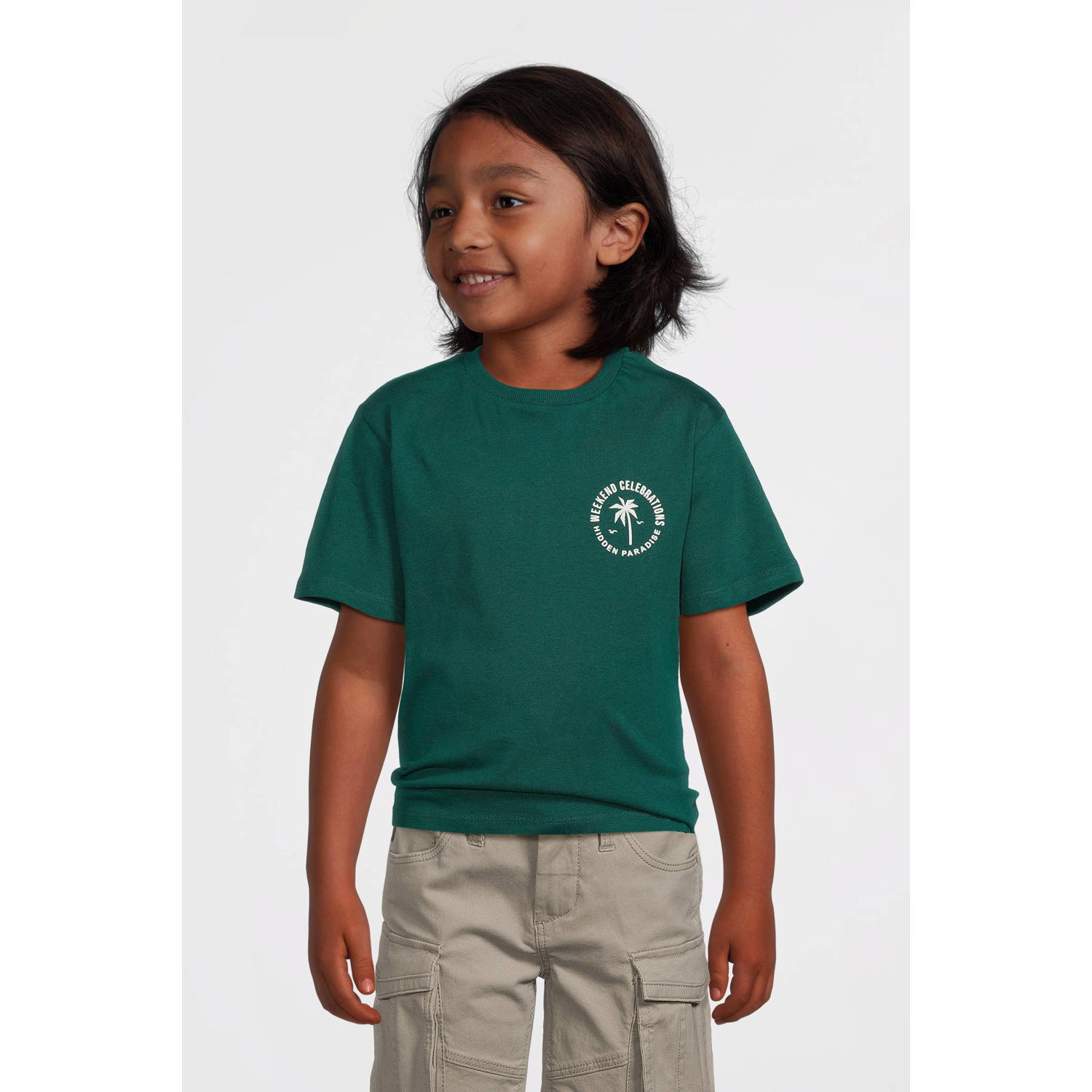 NAME IT KIDS T-shirt donkergroen