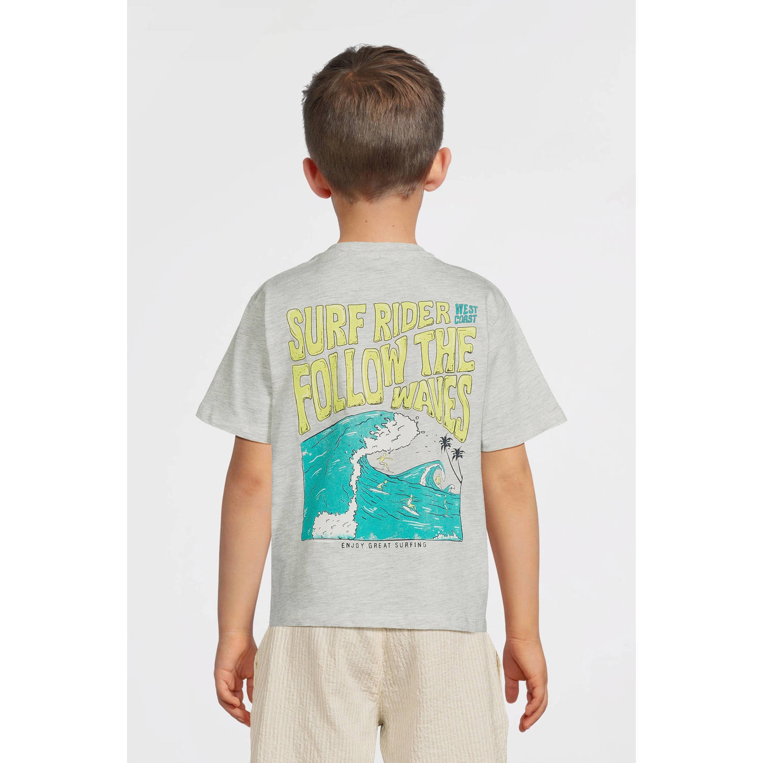 NAME IT KIDS T-shirt grijs melange