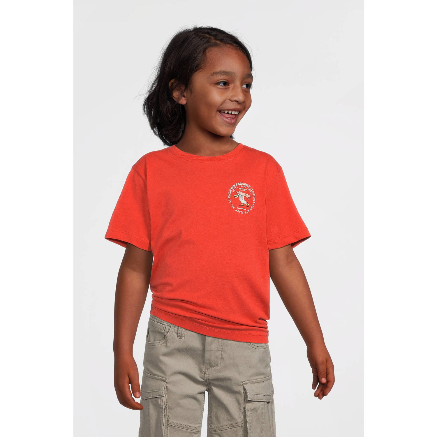 NAME IT KIDS T-shirt koraalrood