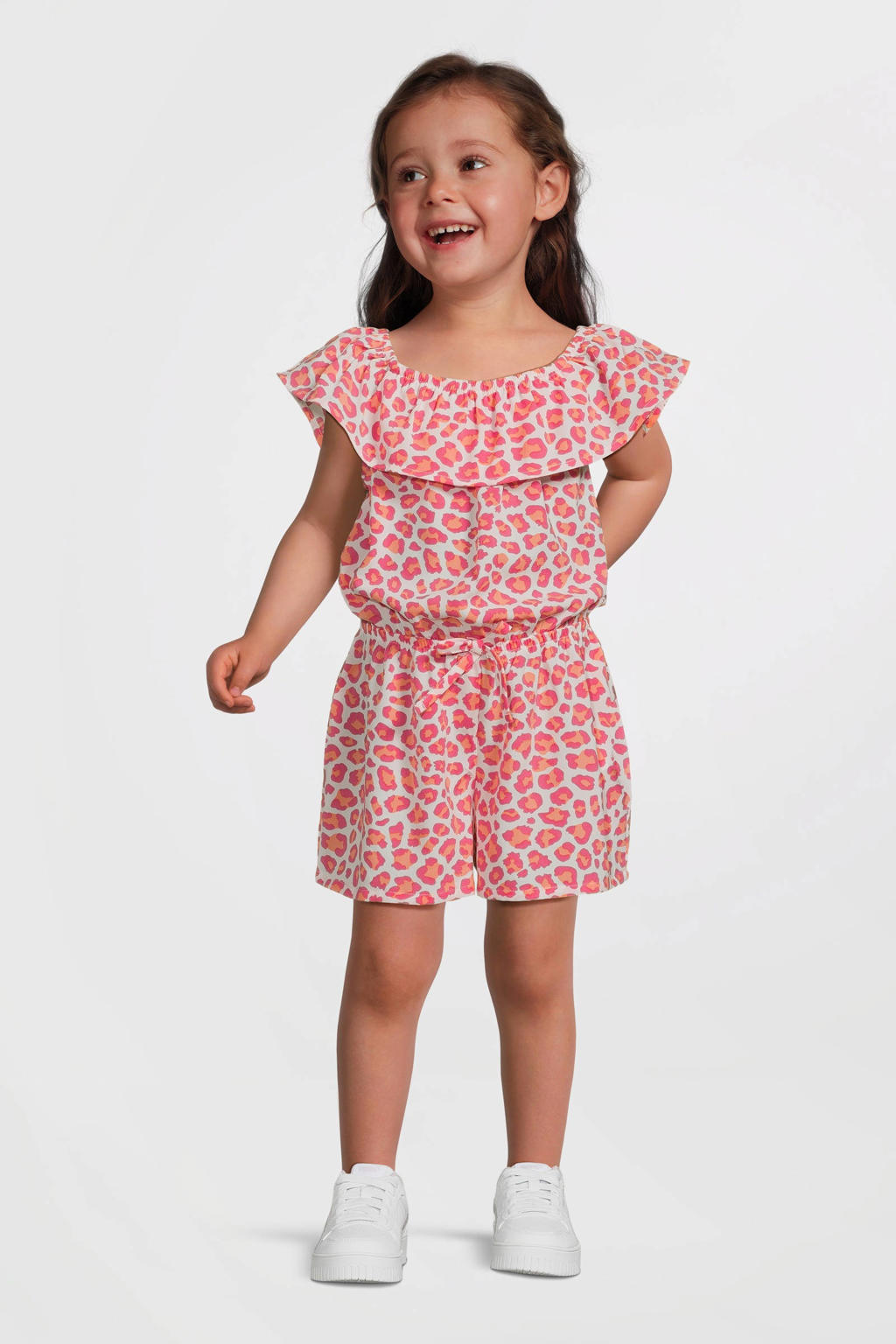 NAME IT MINI playsuit roze/wit/oranje