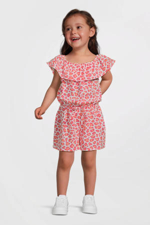 playsuit roze/wit/oranje
